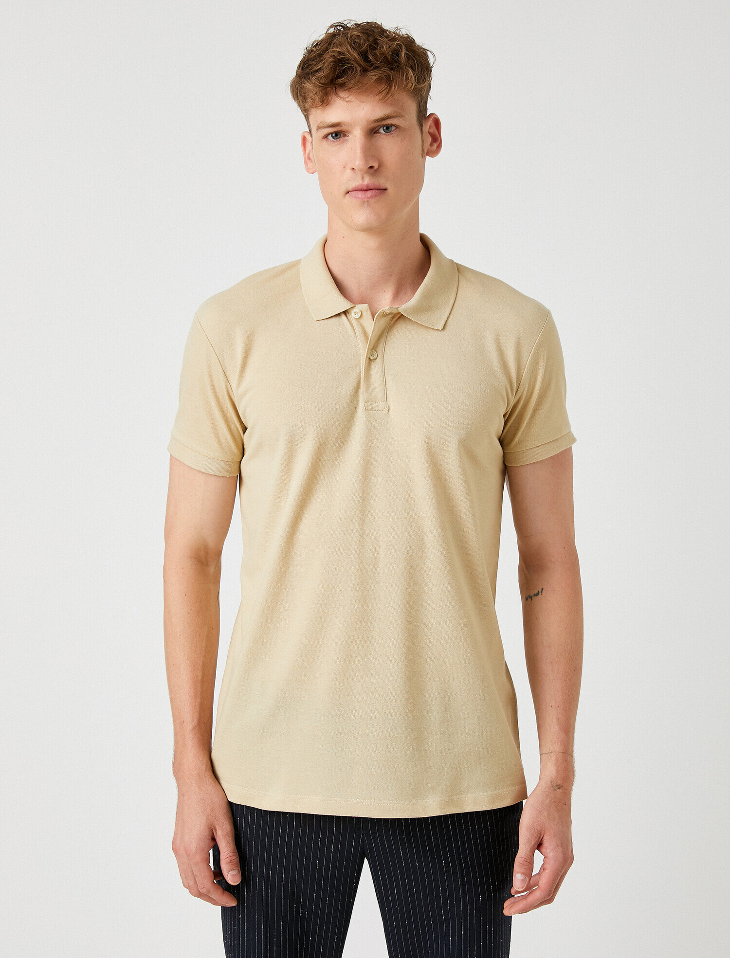 Polo Yaka Tişört Basic Kısa Kollu Pamuklu