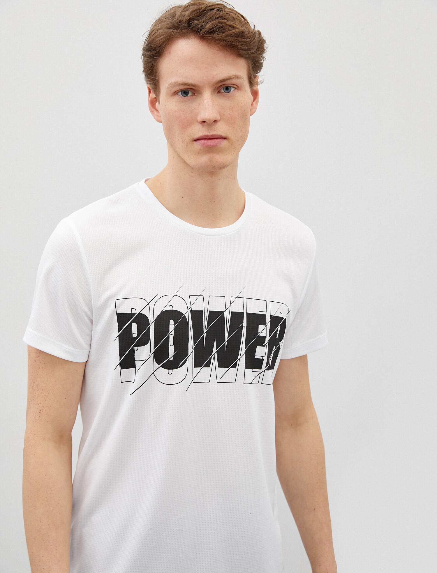   Sloganlı Baskılı Tişört Kısa Kollu Bisiklet Yaka