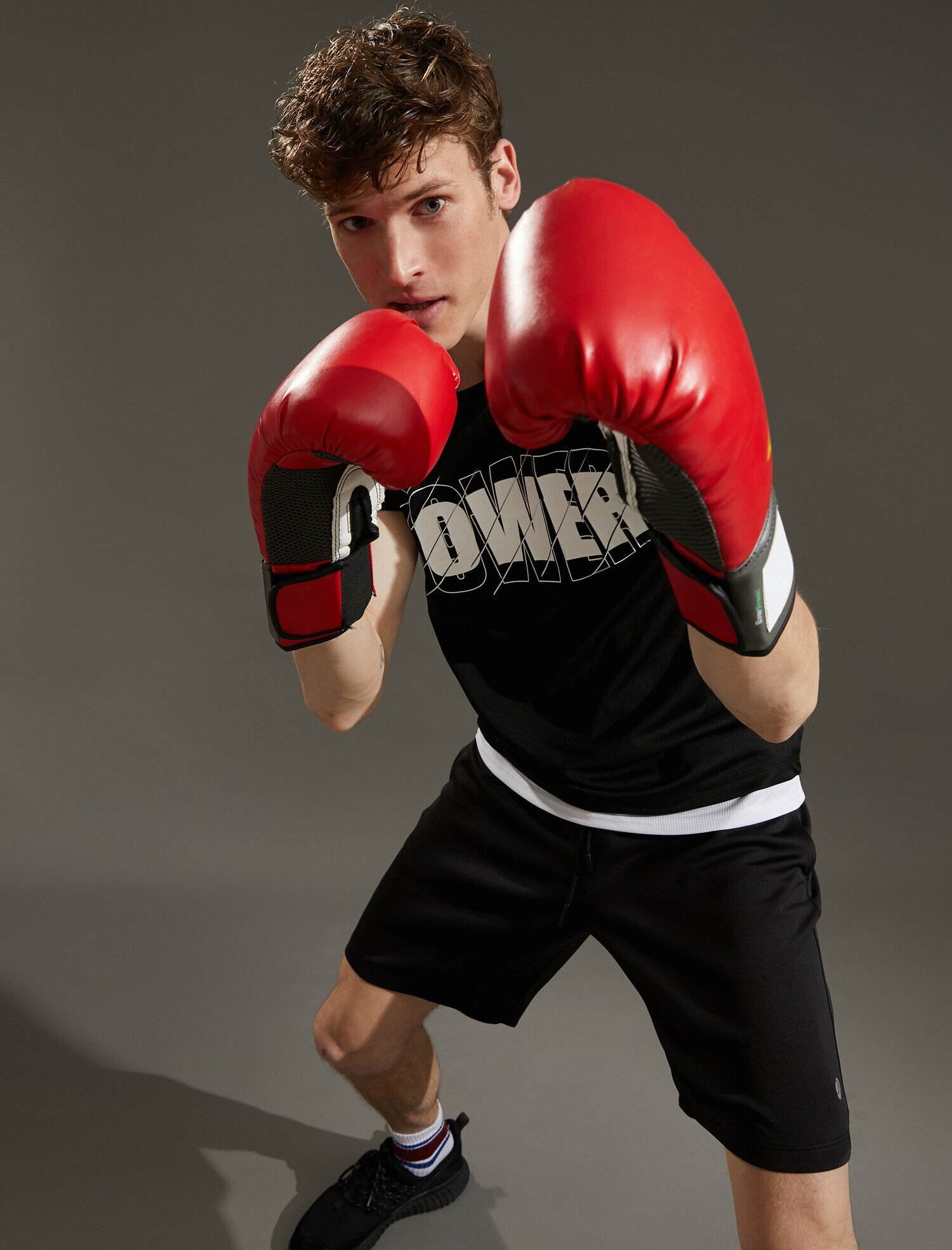   Sloganlı Baskılı Tişört Kısa Kollu Bisiklet Yaka