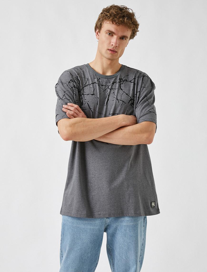   Oversize Desenli Tişört