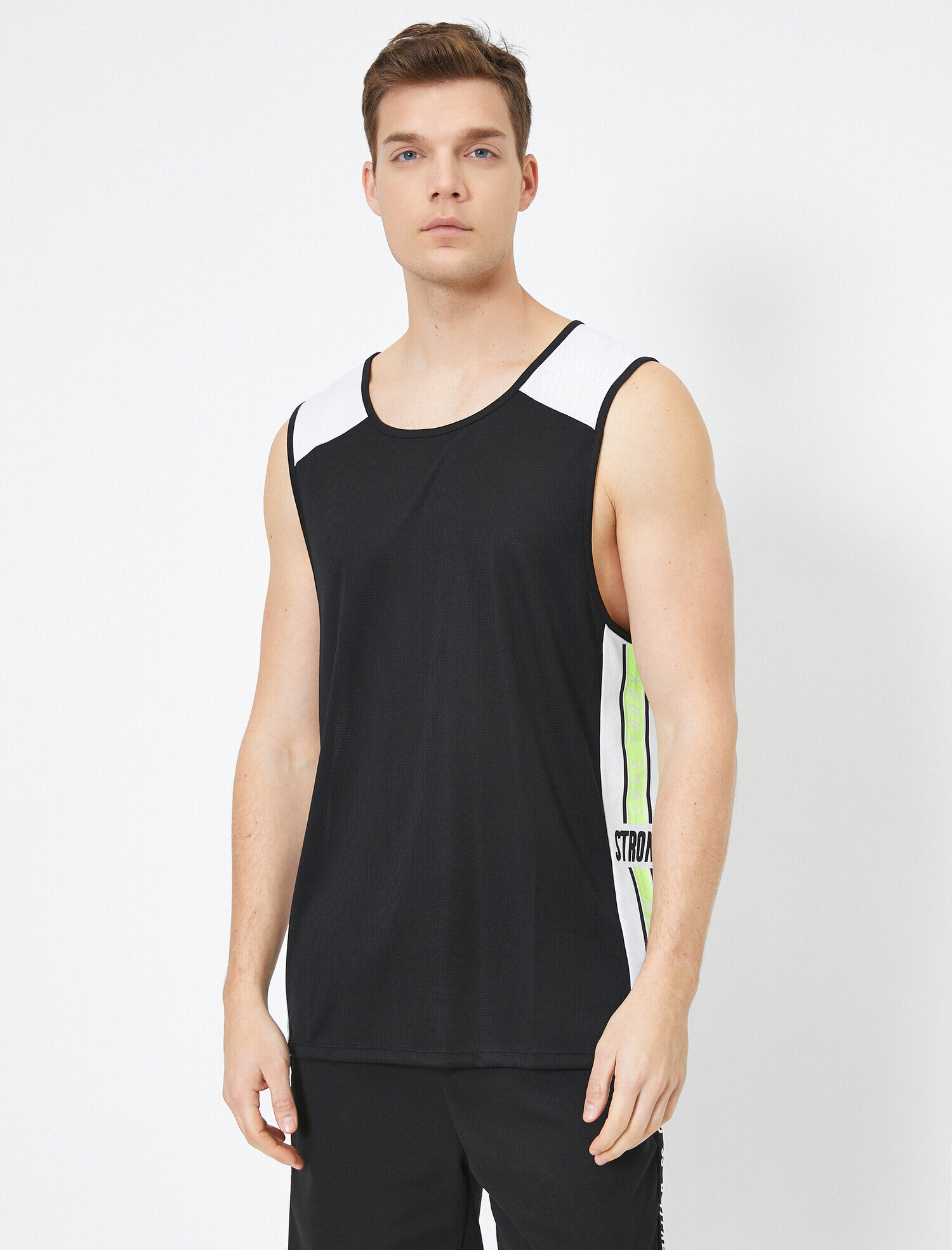   Bisiklet Yaka Yazılı Baskılı Atlet