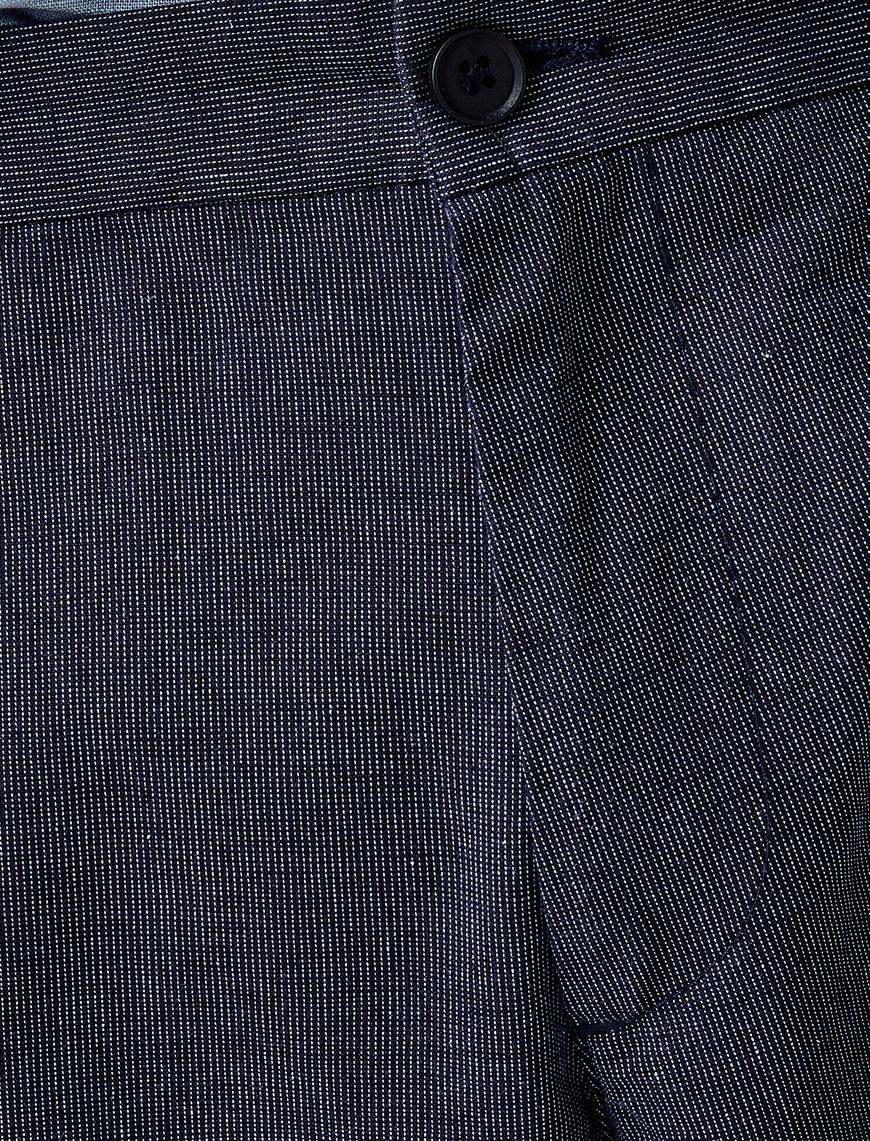   Keten Karışımlı Slim Fit Dokuma Pantolon