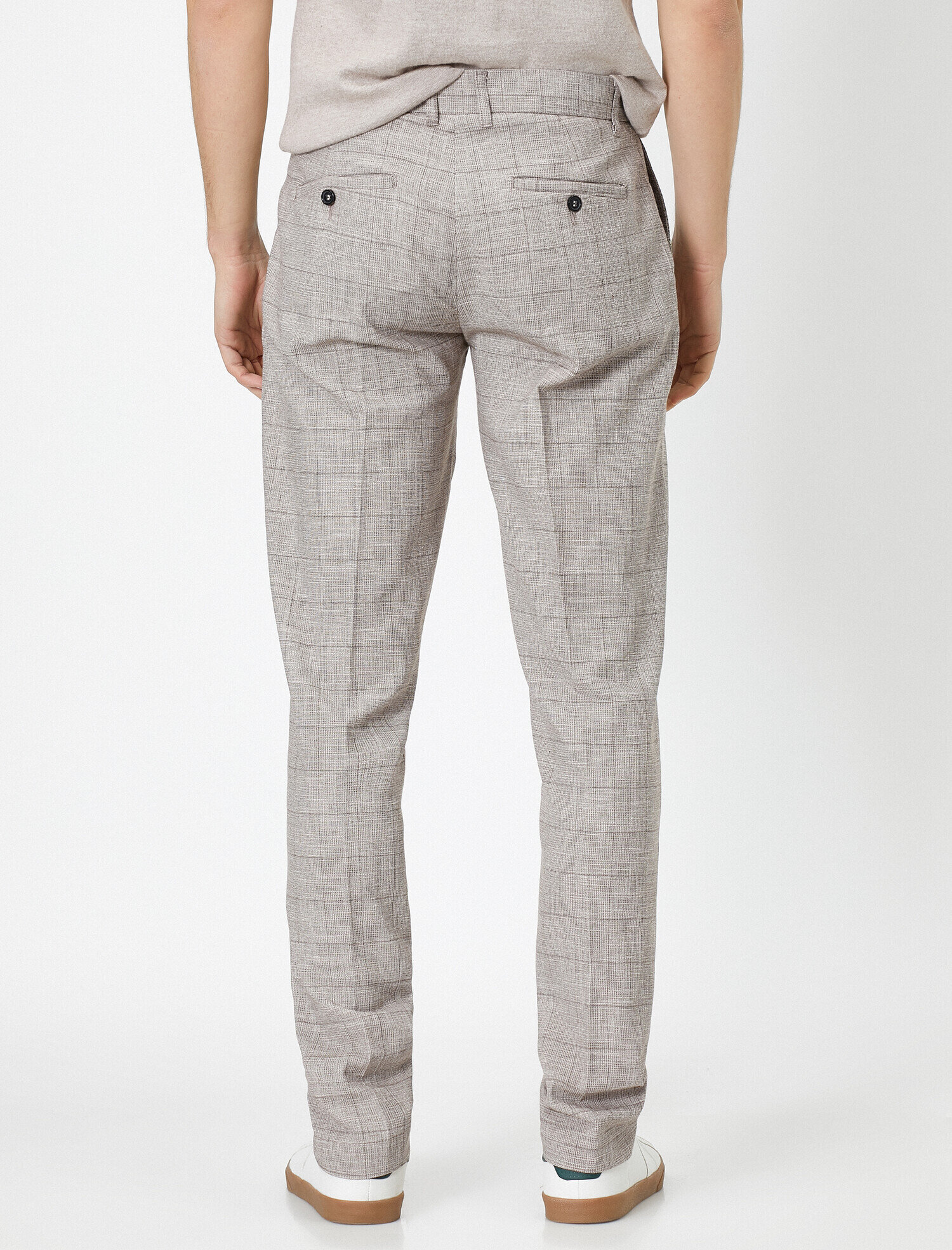   Cep Detaylı Slim Fit Kareli Pantolon