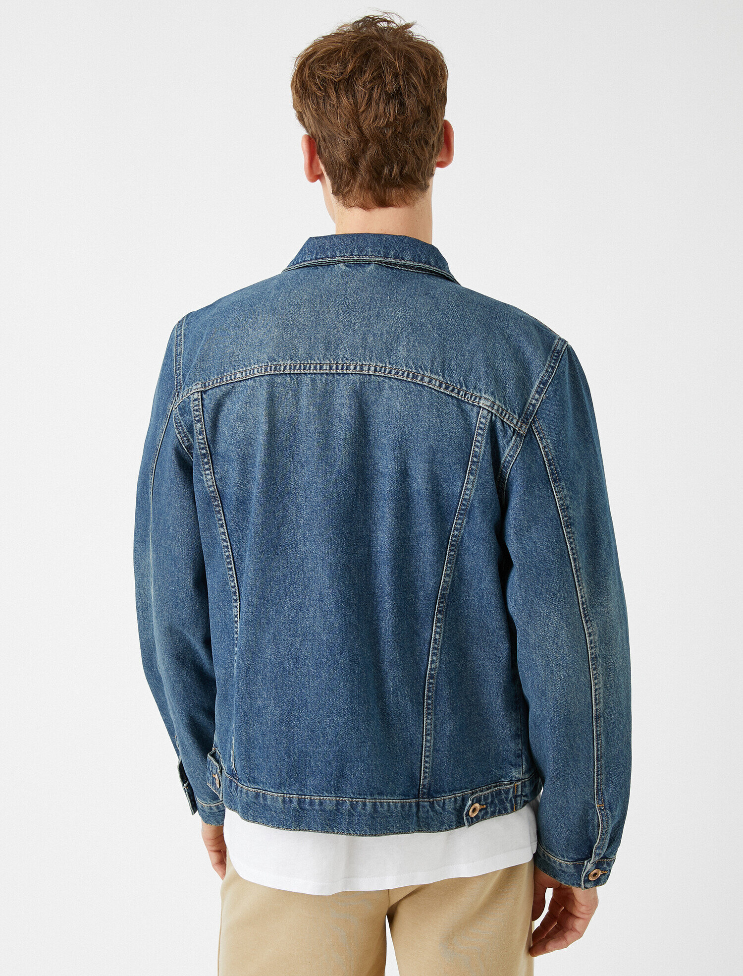   Düğmeli Cep Detaylı %100 Pamuk Jean Ceket