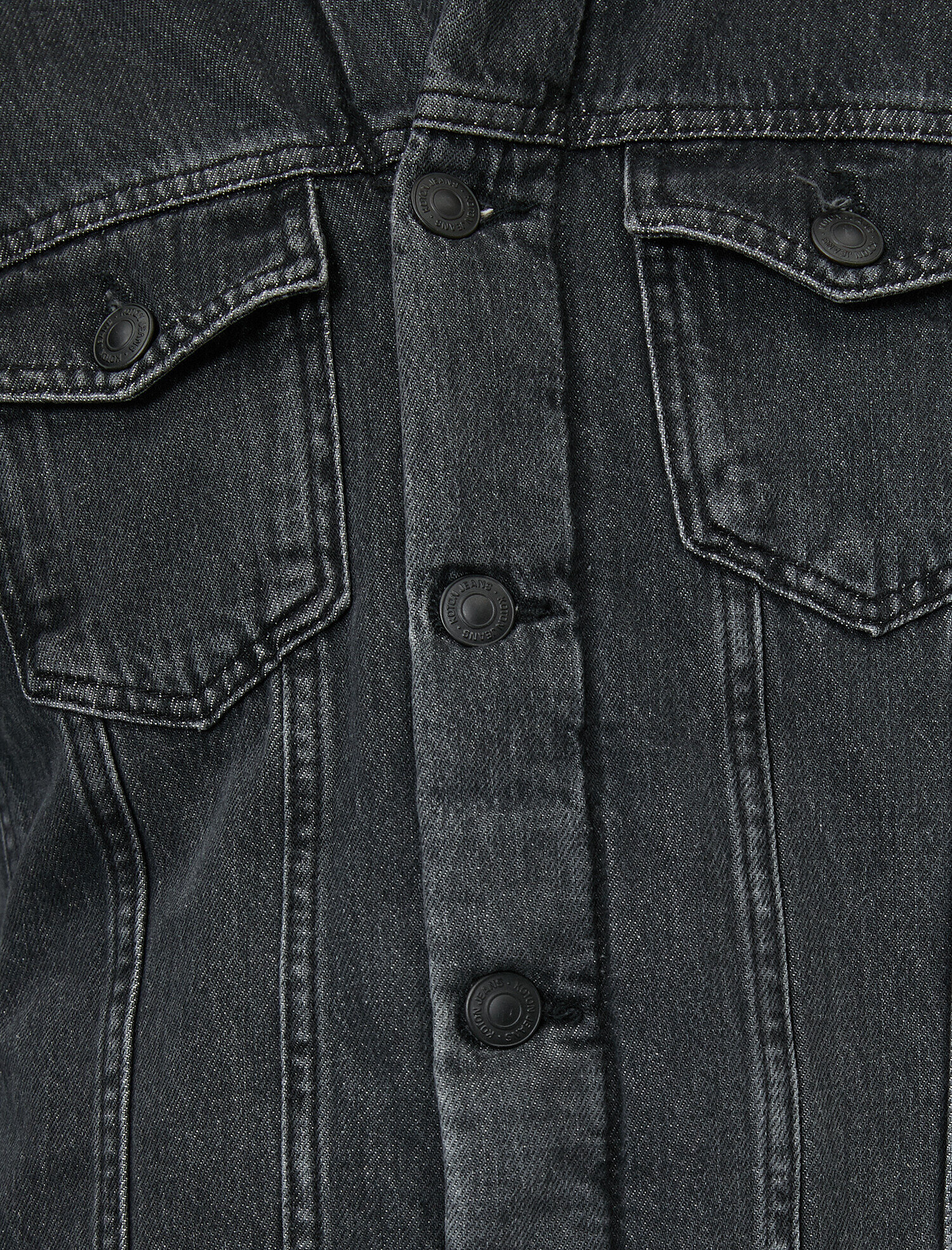   İçi Ve Yakası Suni Kürklü Kolları Kapitone Detaylı Jean Ceket