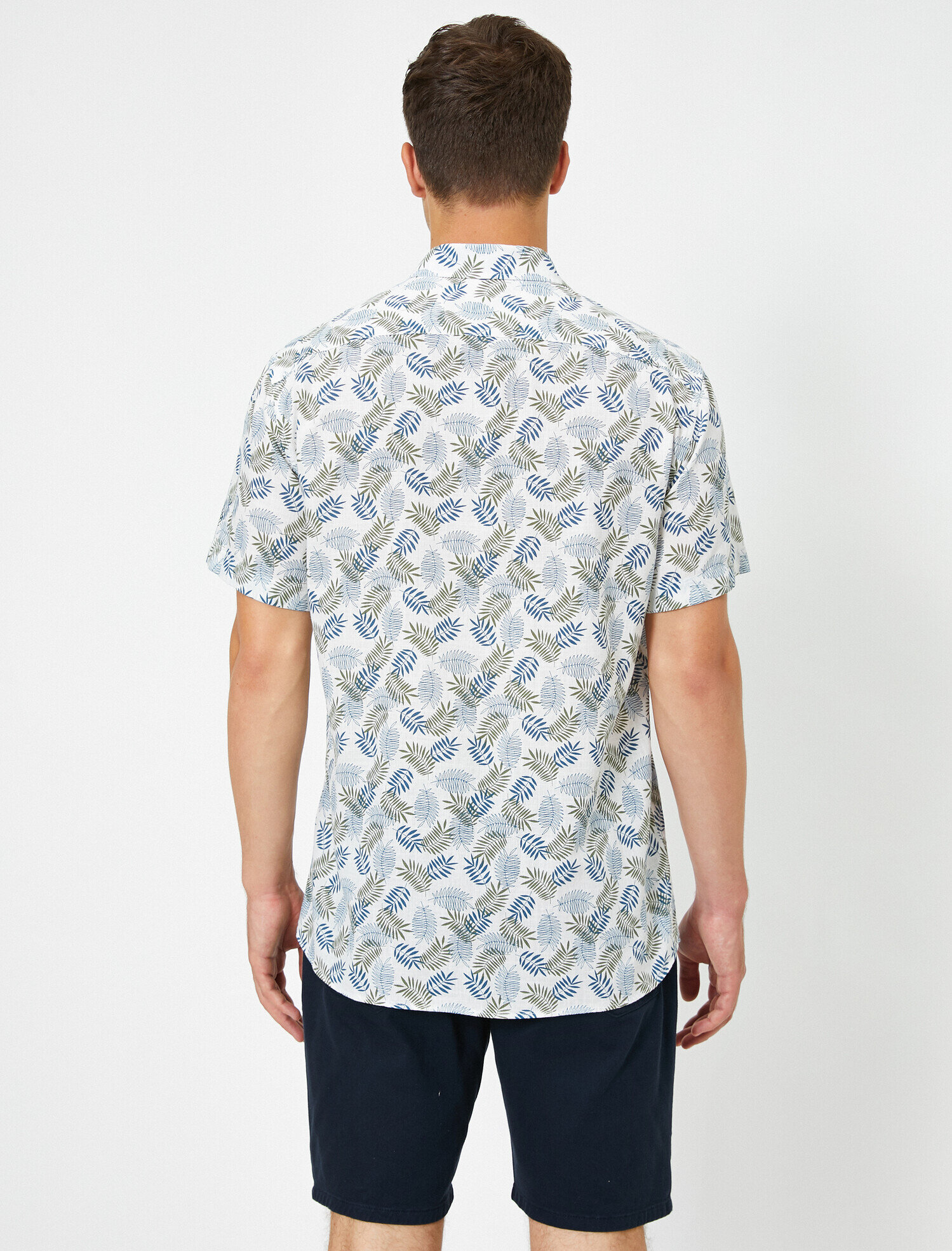   Pamuklu Kısa Kollu Desenli Gömlek