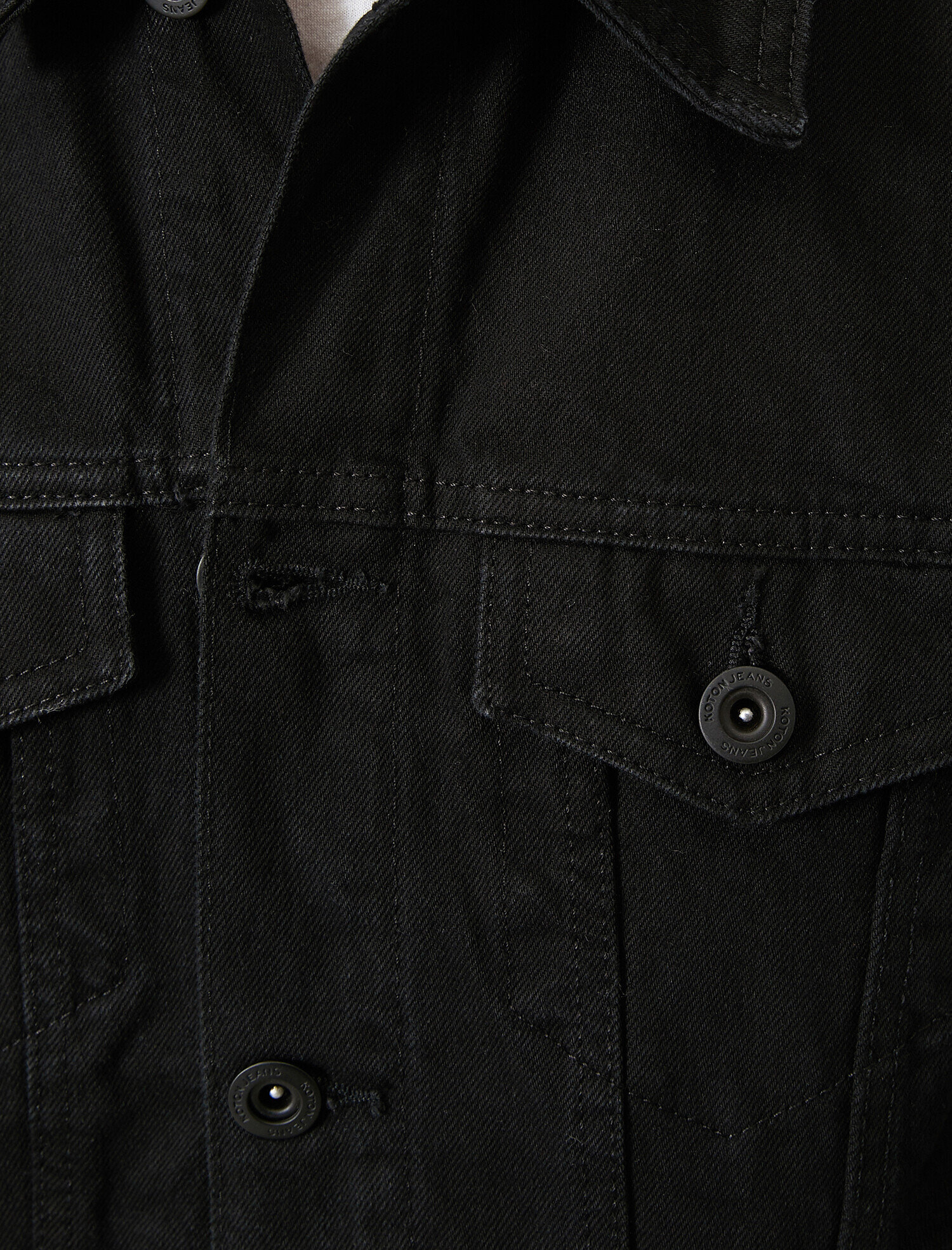   Düğmeli Arkası Baskılı %100 Pamuk Jean Ceket