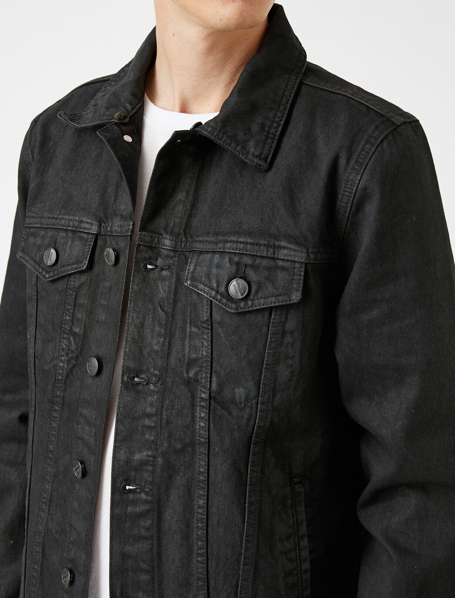   Yakası Suni Kürklü Pamuklu Jean Ceket