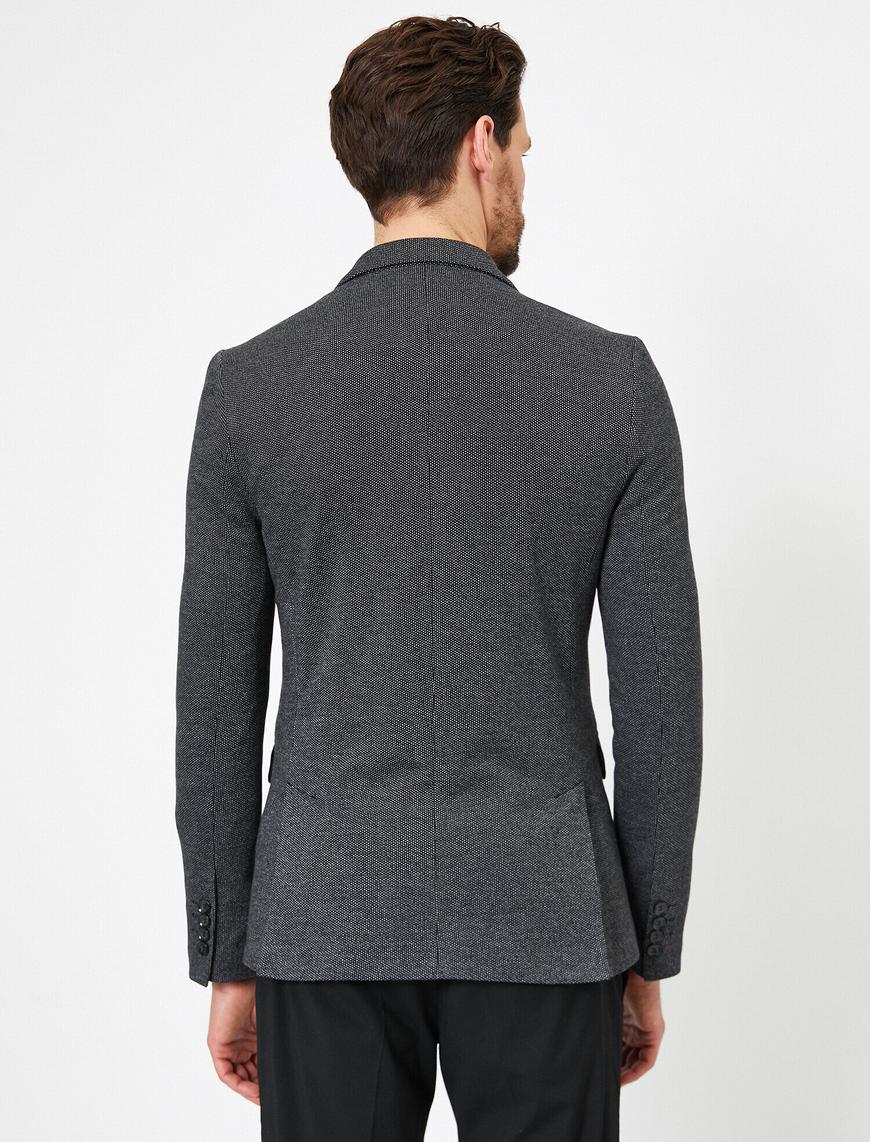   Cep Detaylı Düğmeli Blazer Ceket