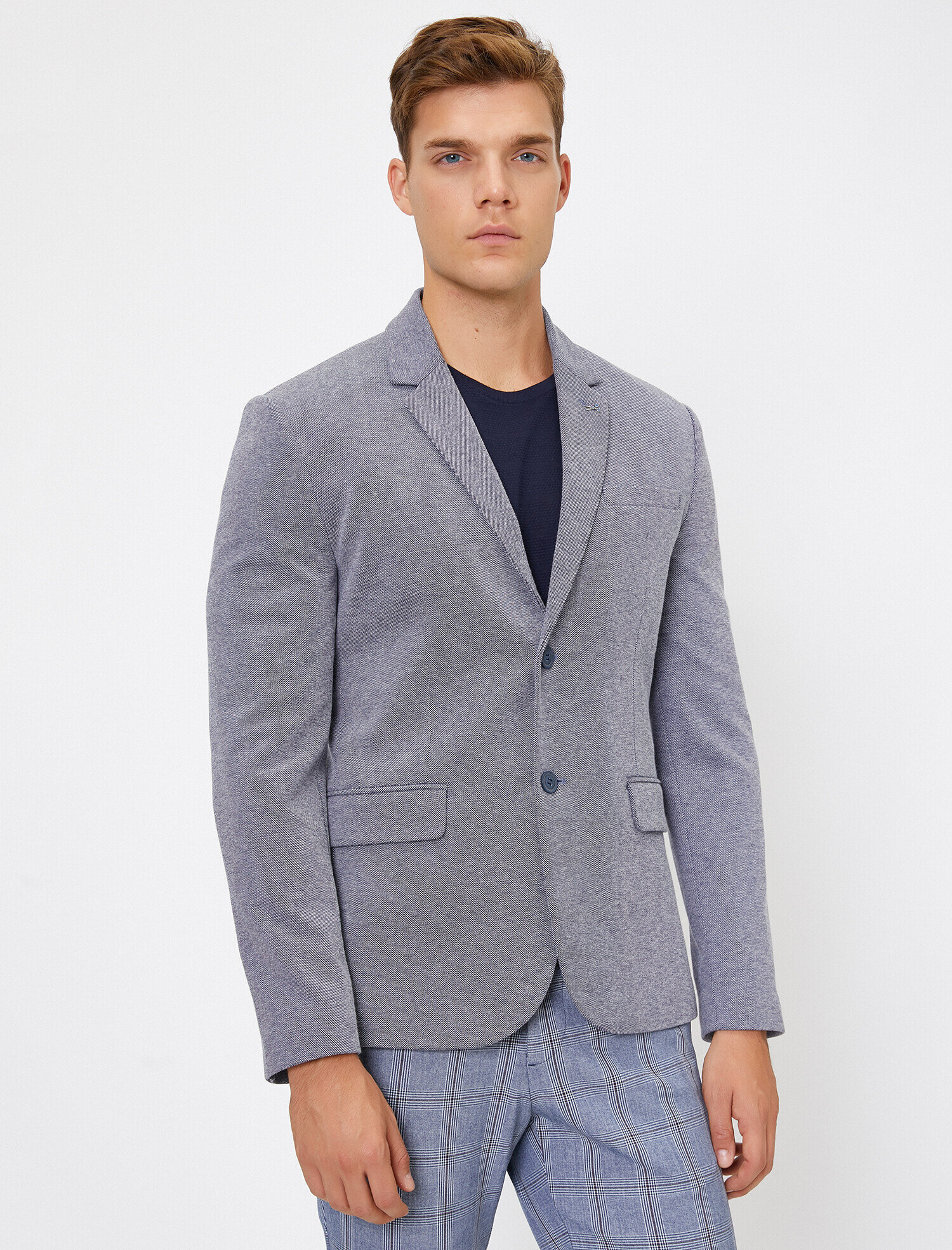 Cep Detaylı Düğmeli Blazer Ceket