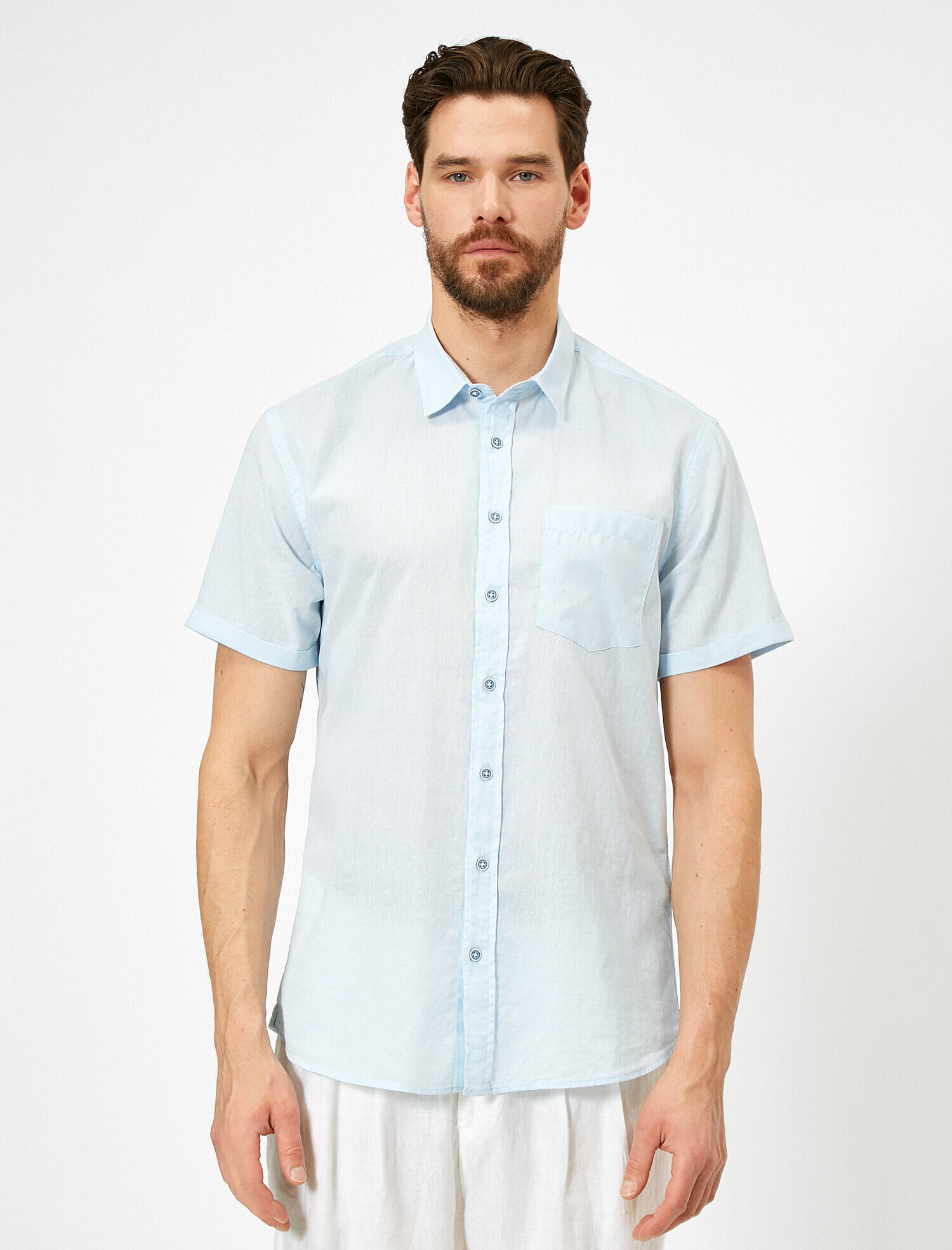   Tek Cepli Slim Fit Kısa Kollu Gömlek