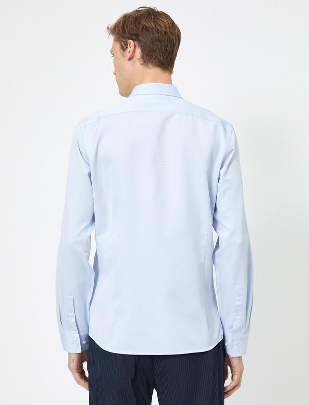  Klasik Yaka Uzun Kollu Slim Fit Smart Gömlek