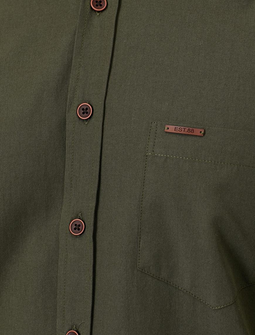   Tek Cepli Uzun Kollu Slim Fit Poplin Gömlek