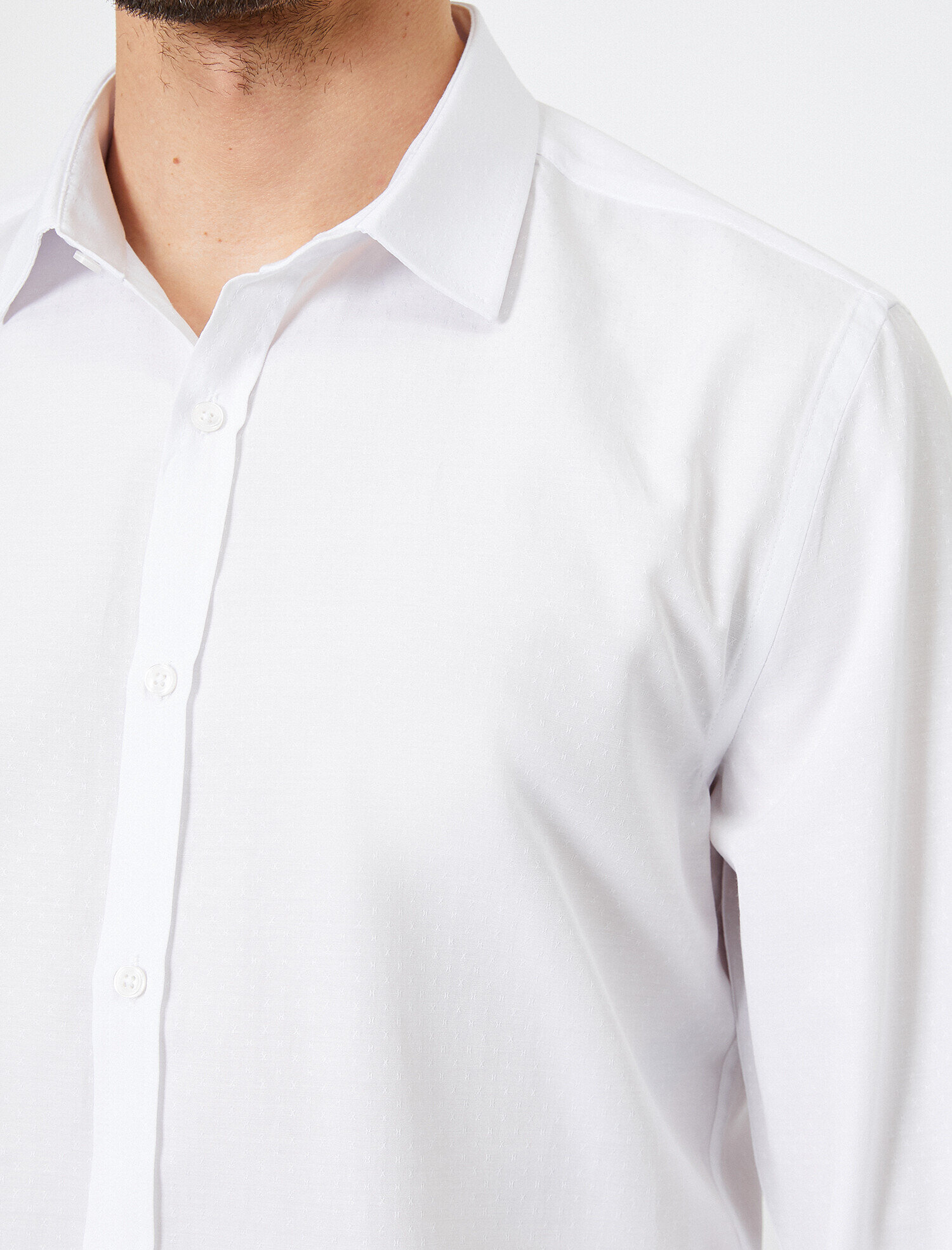   Klasik Yaka Uzun Kollu Slim Fit Smart Gömlek Non Iron