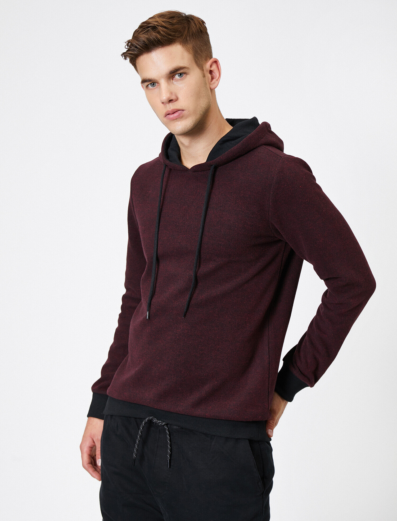   Kapüşonlu Yumuşak Dokulu Basic Sweatshirt
