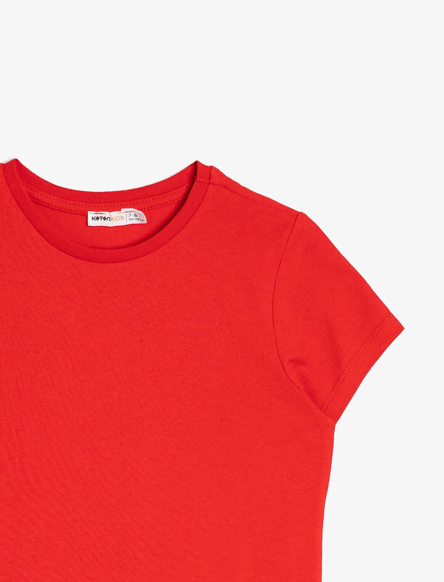  Kız Çocuk Yumuşak Pamuklu Bisiklet Yaka Kısa Kollu Tişört