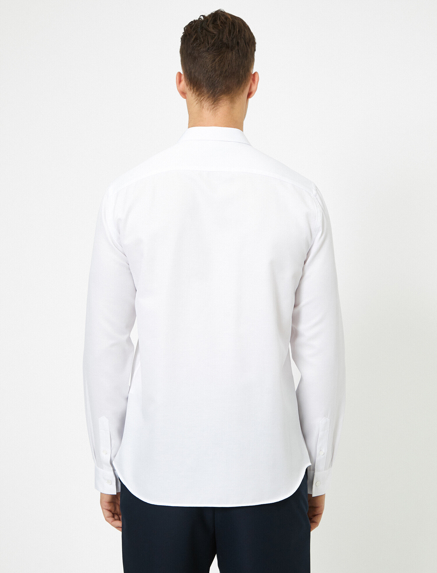 Klasik Yaka Uzun Kollu Slim Fit Smart Gömlek Non Iron
