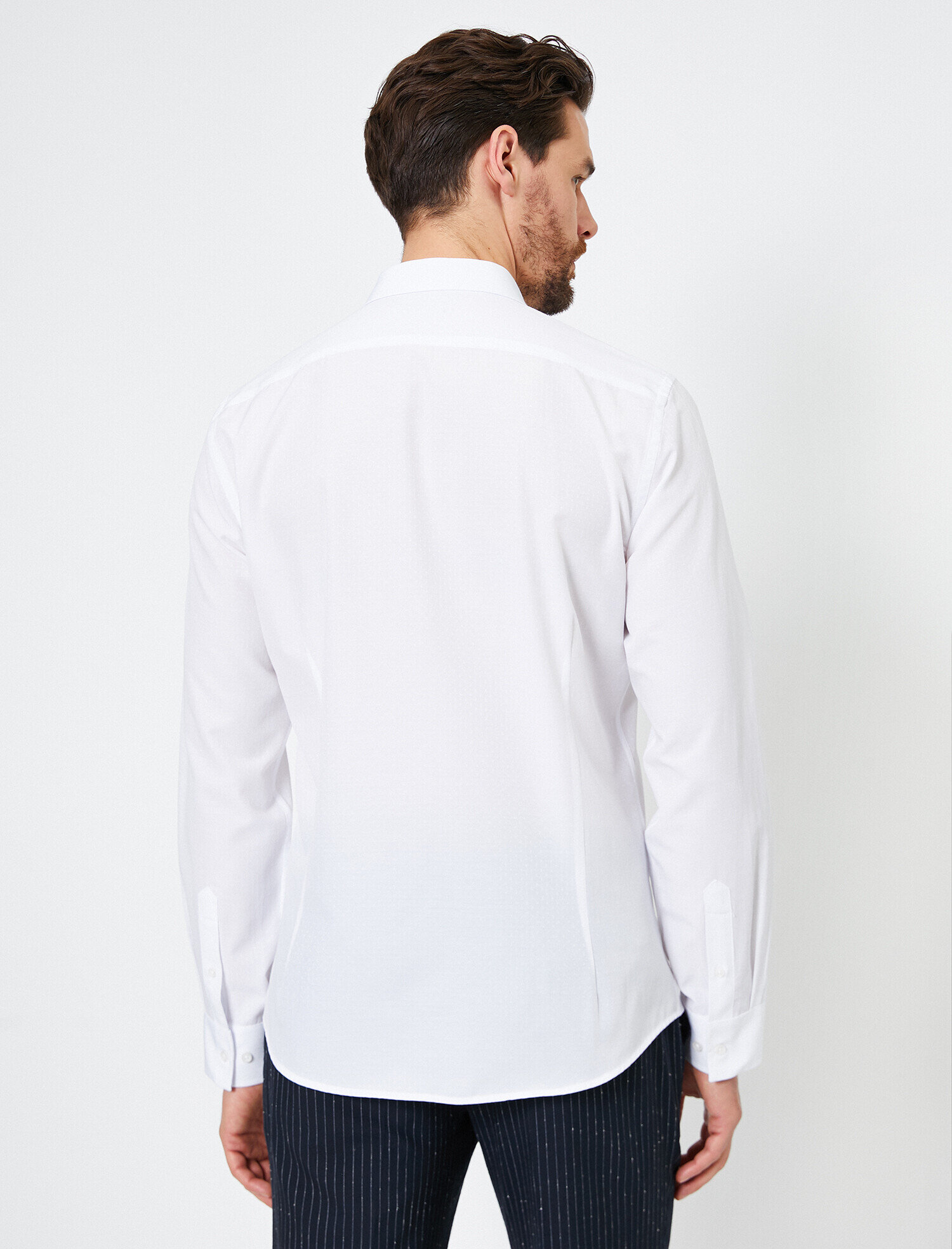   Klasik Yaka Uzun Kollu Slim Fit Smart Gömlek Non Iron