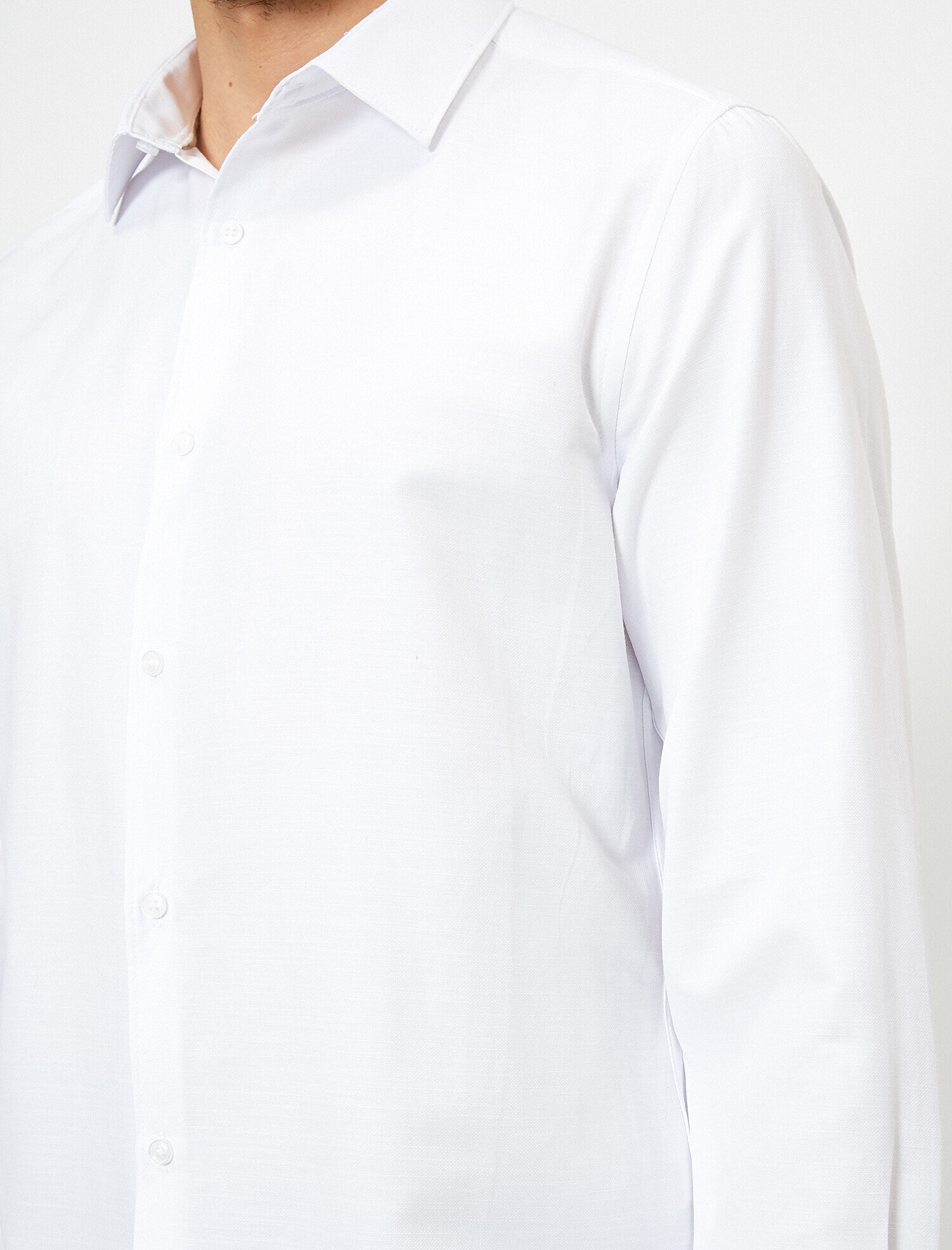   Düğmeli Yaka Uzun Kollu Dar Kesim Smart Gömlek Non Iron