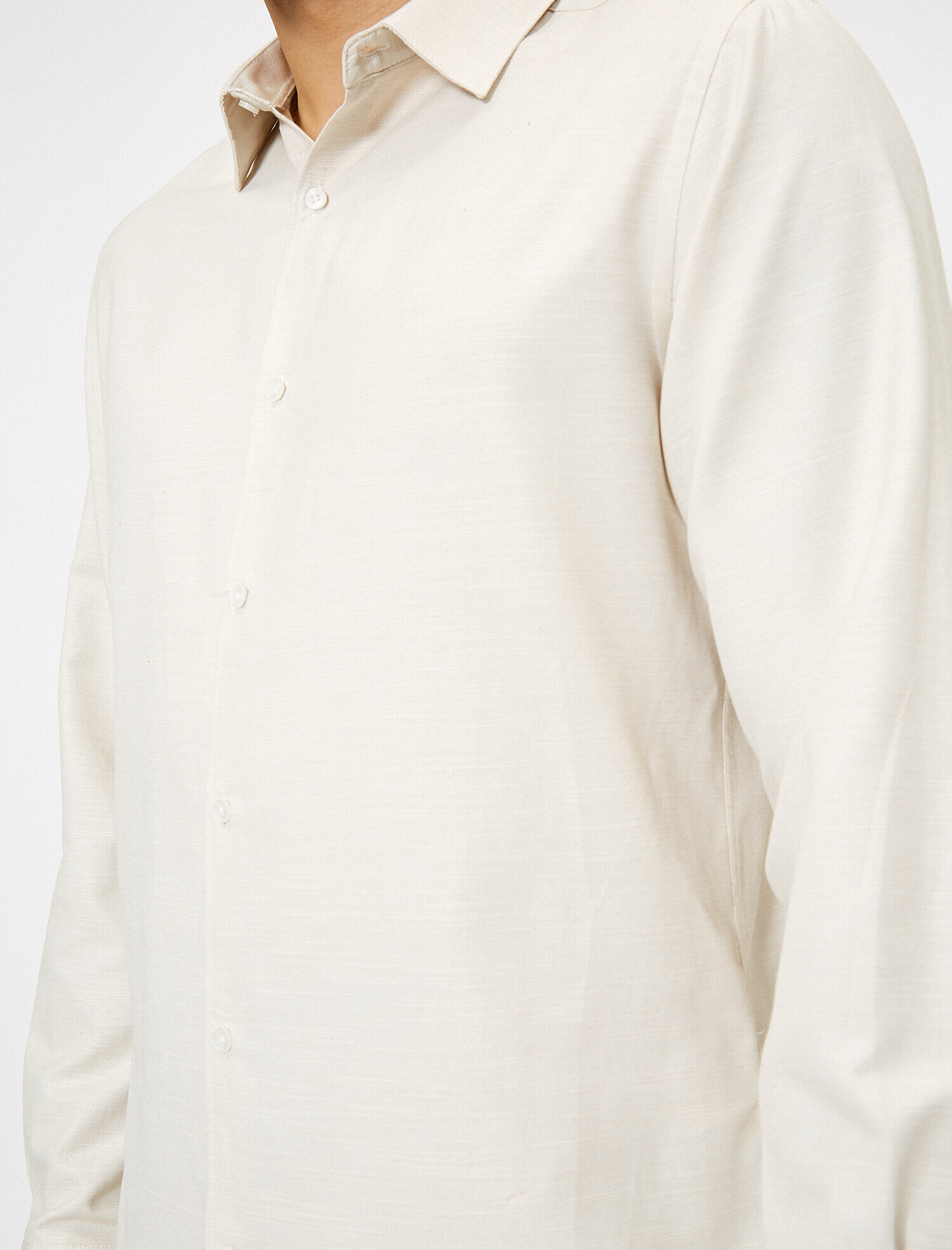   Düğmeli Yaka Uzun Kollu Dar Kesim Smart Gömlek Non Iron