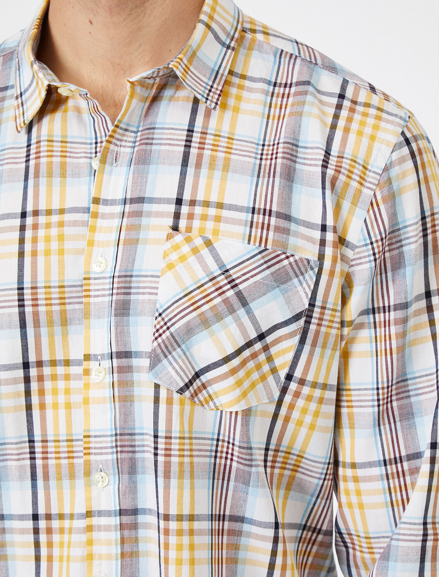   Ekoseli Uzun Kollu Slim Fit Casual Gömlek