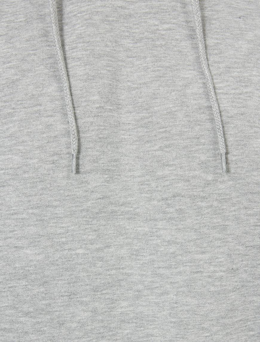   Kapüşonlu Basic Uzun Kollu Sweatshirt