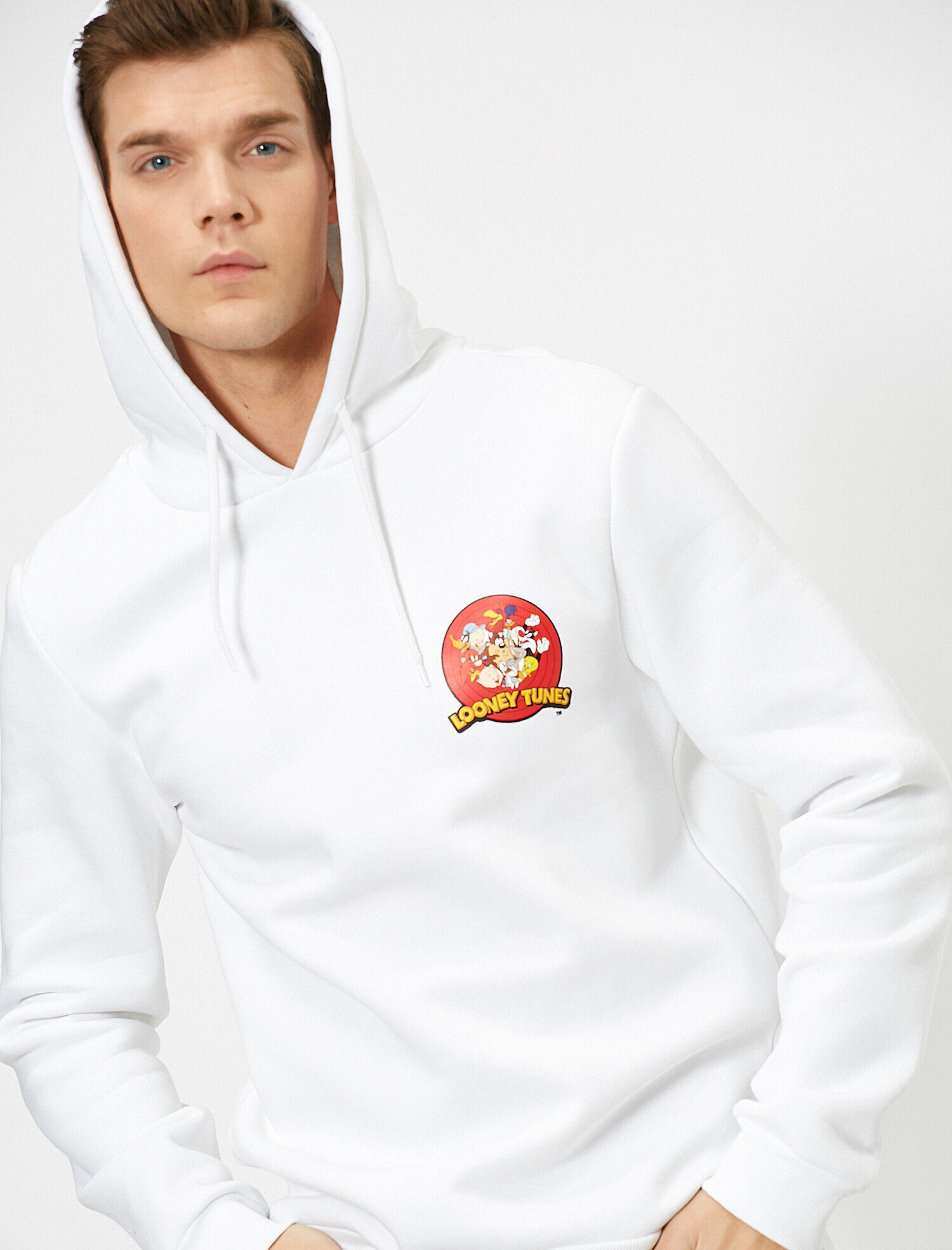   Looney Tunes Lisanslı Sırt ve Göğsü Baskılı Kapüşonlu Sweatshirt