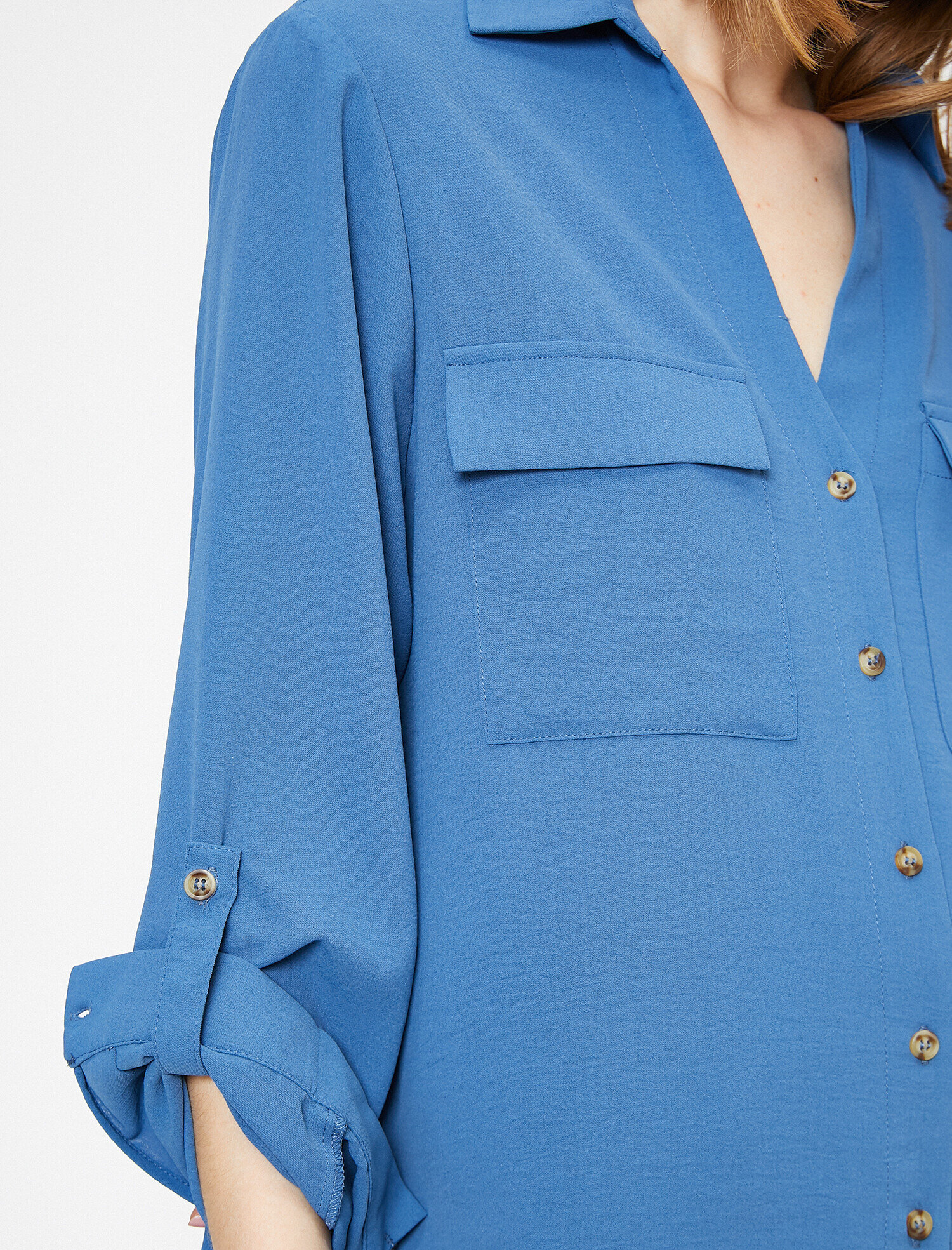   Cep Detaylı Uzun Kollu Gömlek