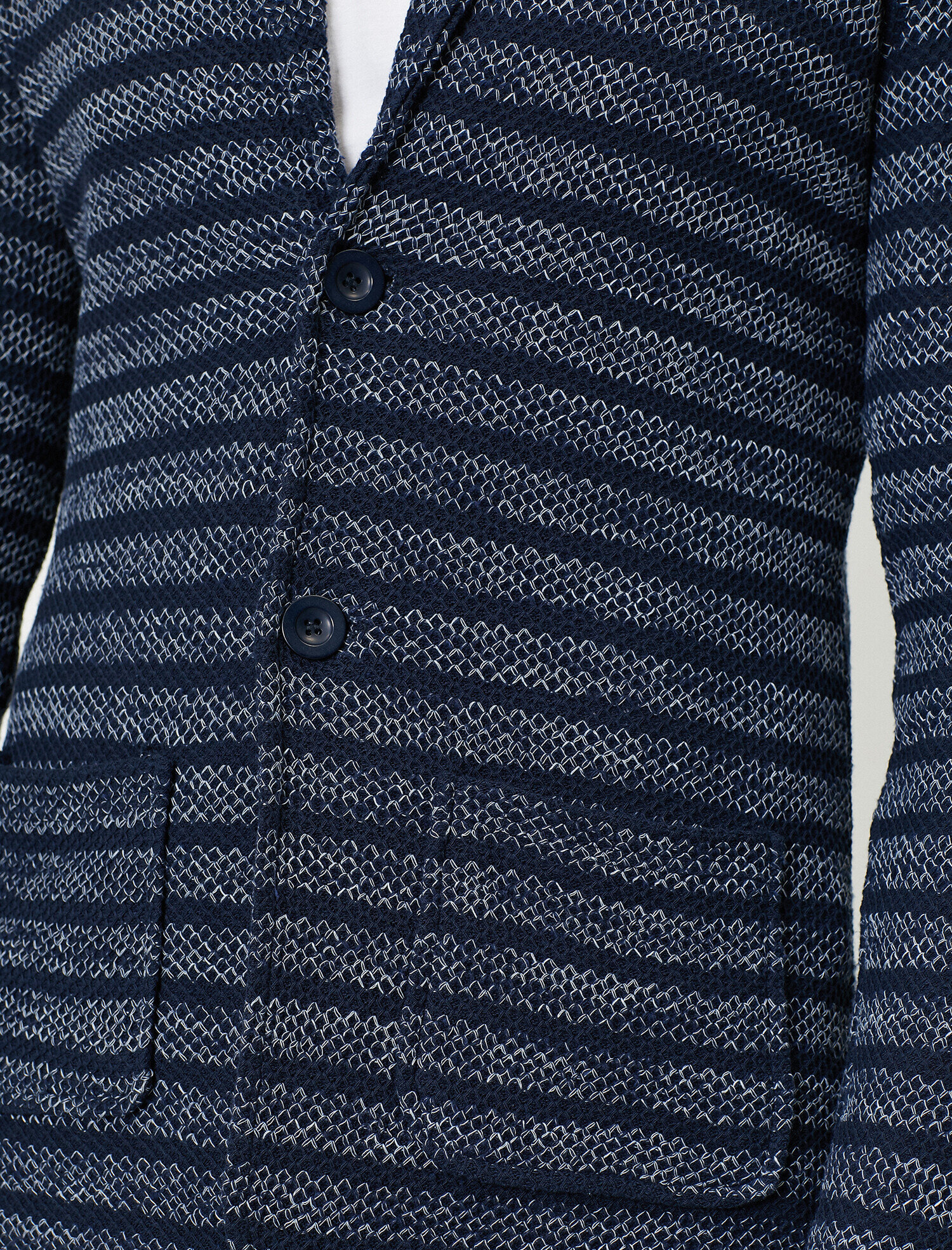   Düğme Detaylı Çizgili Blazer Form Slim Fit Hırka