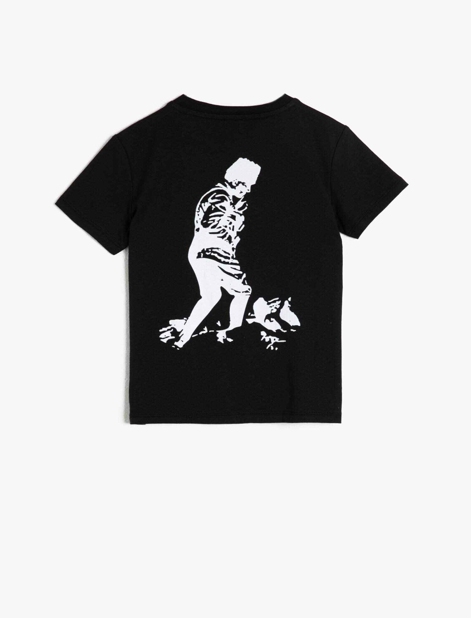  Erkek Çocuk Arkası Atatürk Baskılı Kısa Kollu Bisiklet Yaka Tişört