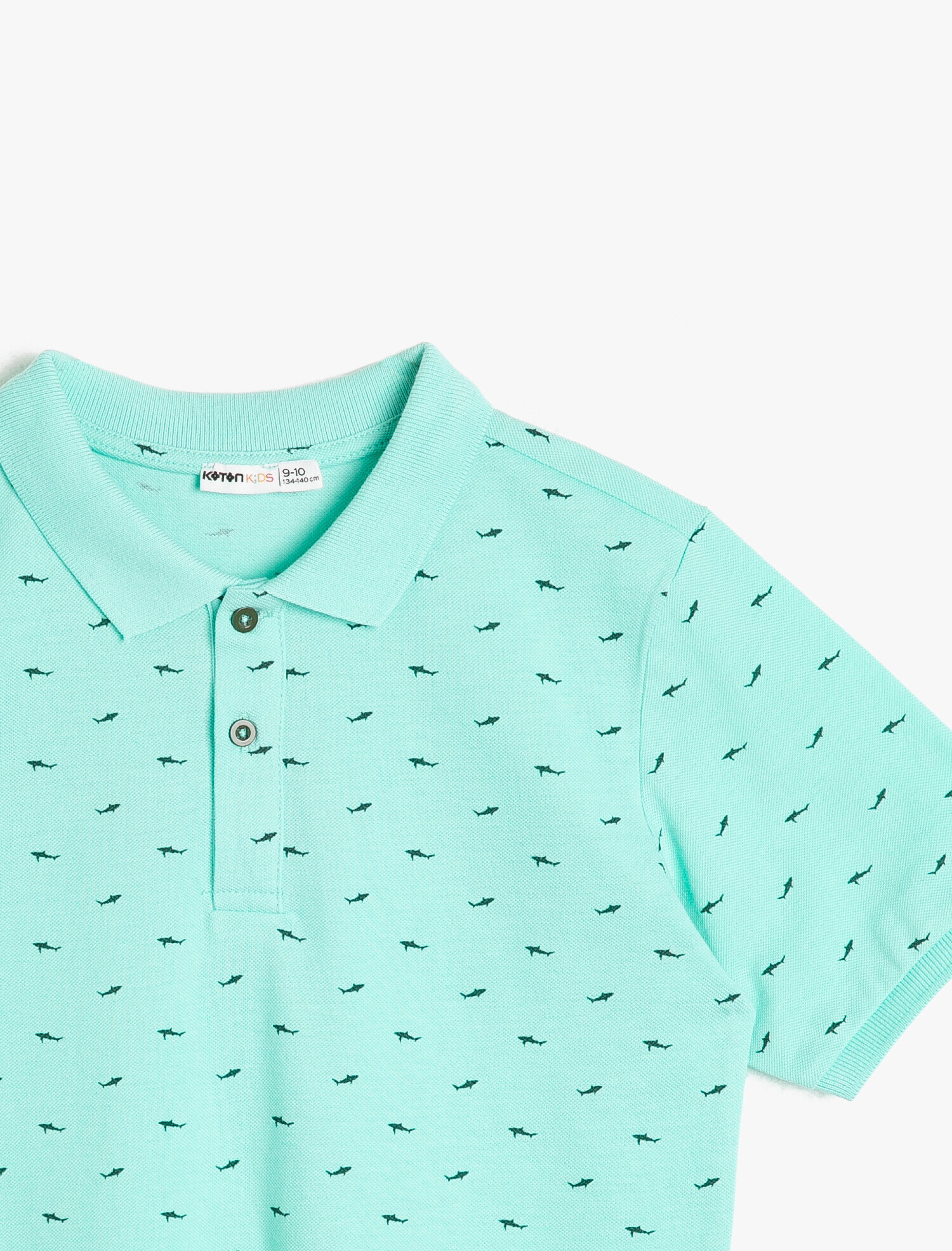  Erkek Çocuk Baskılı Pamuklu Düğmeli Polo Yaka Ribanalı Kısa Kollu Tişört