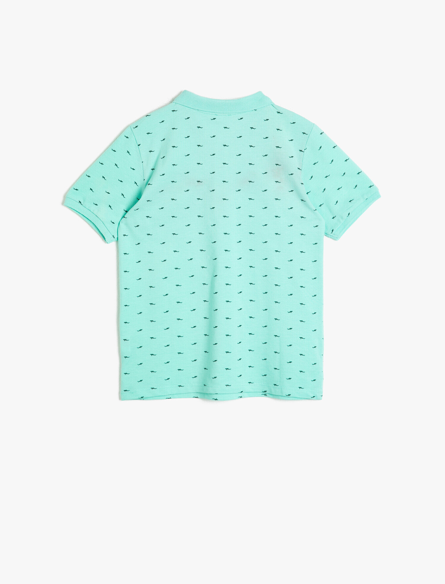  Erkek Çocuk Baskılı Pamuklu Düğmeli Polo Yaka Ribanalı Kısa Kollu Tişört