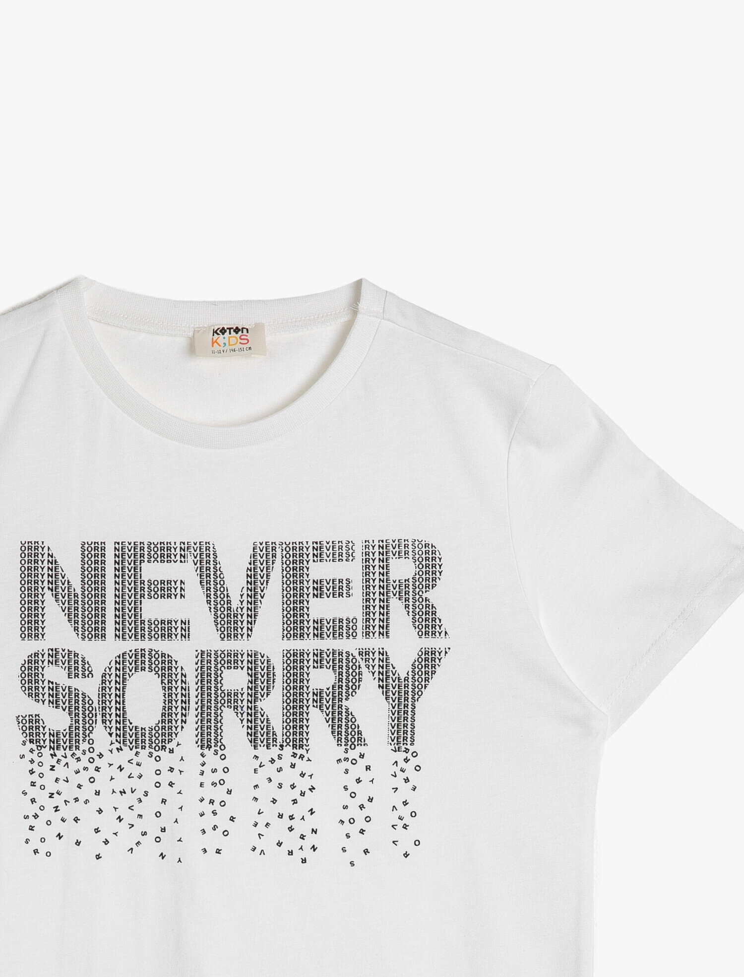  Erkek Çocuk Slogan Baskılı Pamuklu Kısa Kollu Bisiklet Yaka Tişört