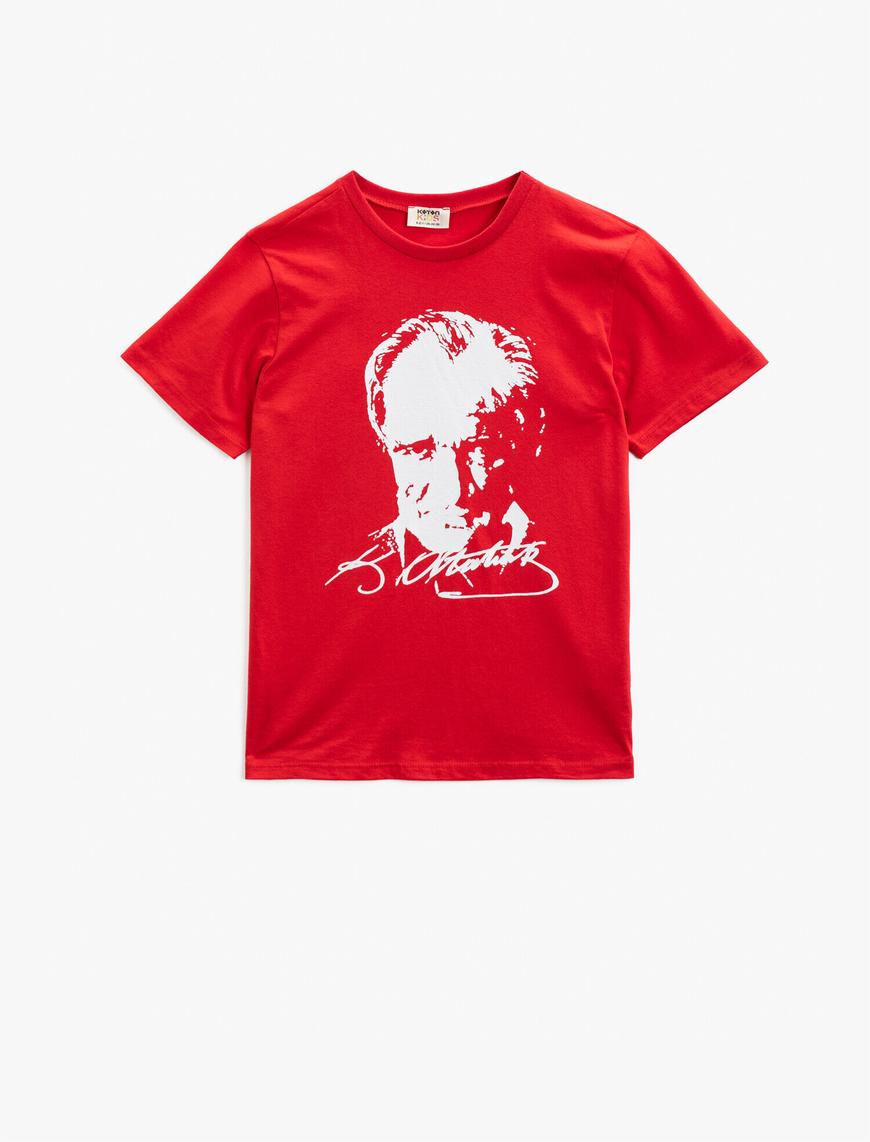 Erkek Çocuk Pamuklu Atatürk Baskılı Tişört