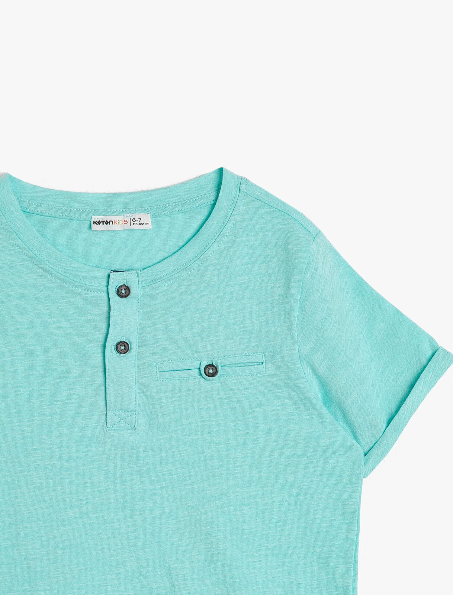  Erkek Çocuk Pamuklu Düğmeli Yaka Düğmeli Cepli Kısa Kollu Tişört