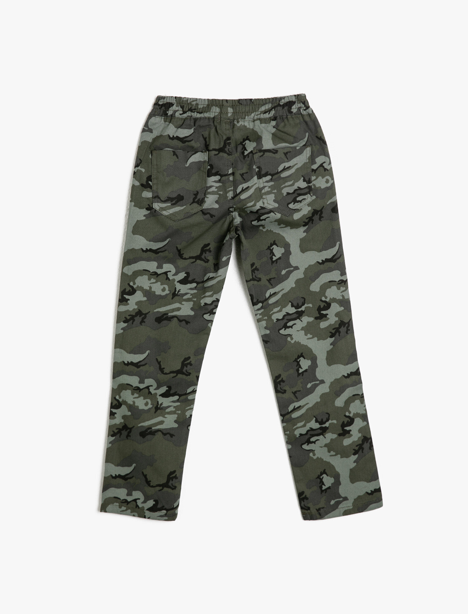  Erkek Çocuk Kamuflaj Desenli Beli Lastikli Pamuklu Pantalon