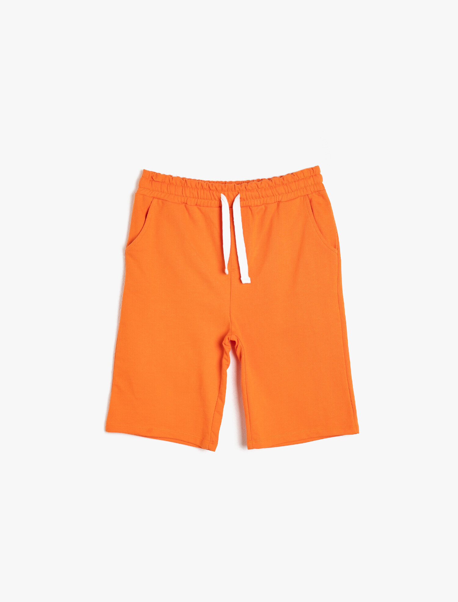  Erkek Çocuk Basic İnce Sweat Kumaşından Cepli Beli Kordonlu Şort