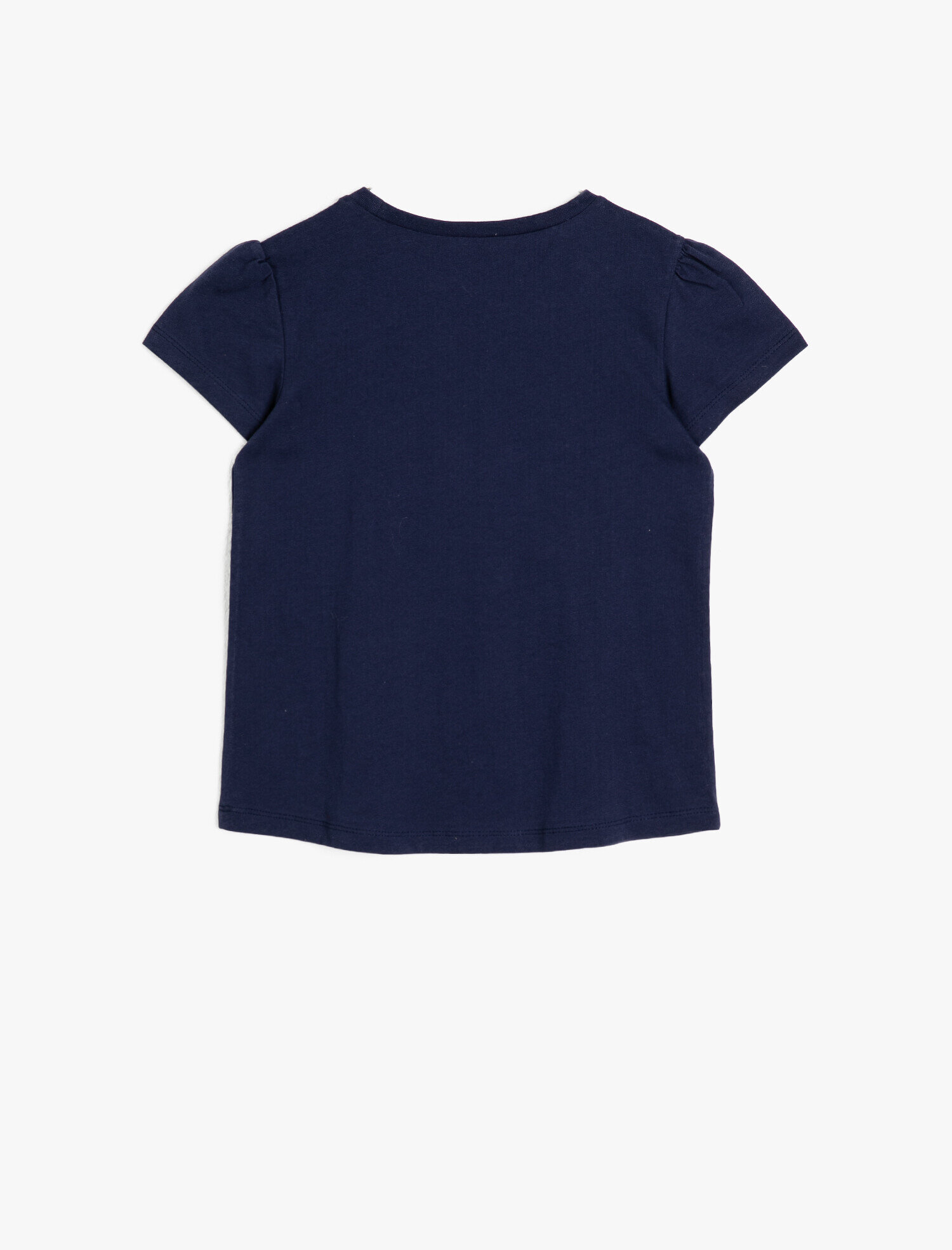 Kız Çocuk Pamuklu Simli Yıldız Baskılı Bisiklet Yaka Kısa Kollu Tişört