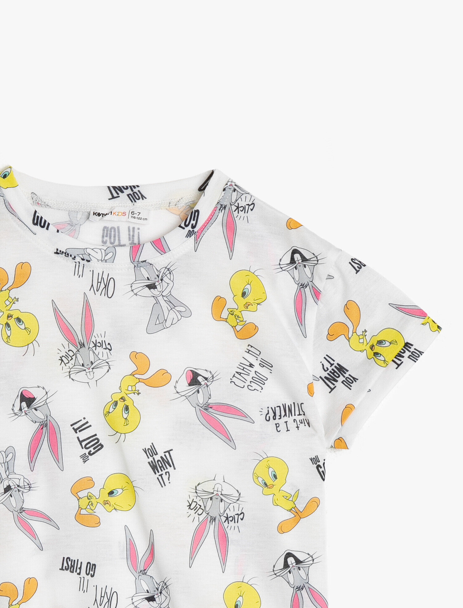  Kız Çocuk Bugs Bunny Lisanslı Baskılı Yumuşak Kumaştan Tişört