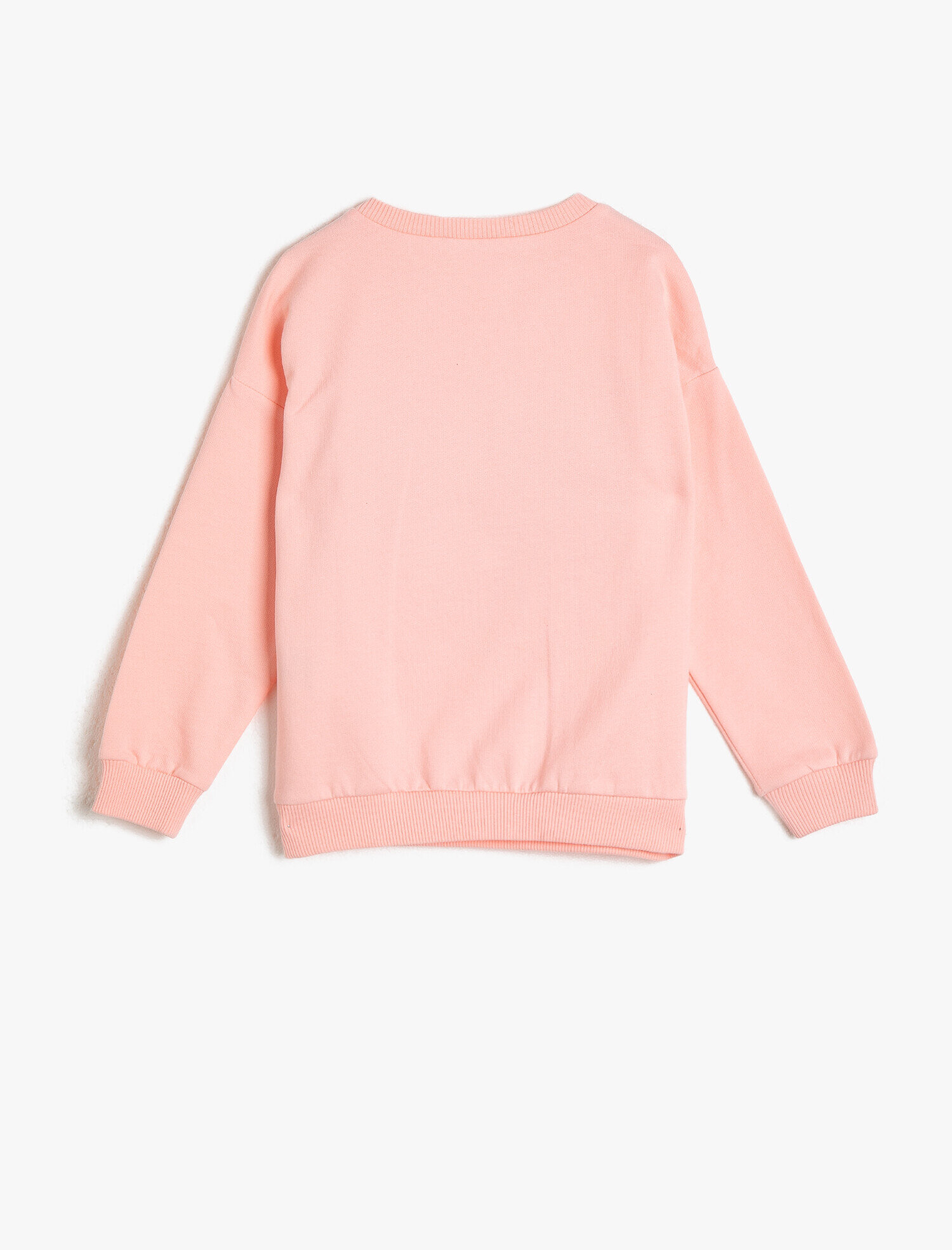  Kız Çocuk Çift Taraflı Pullu İçi Tüylü Yumuşak Sweatshirt Kumaşından Sweatshirt