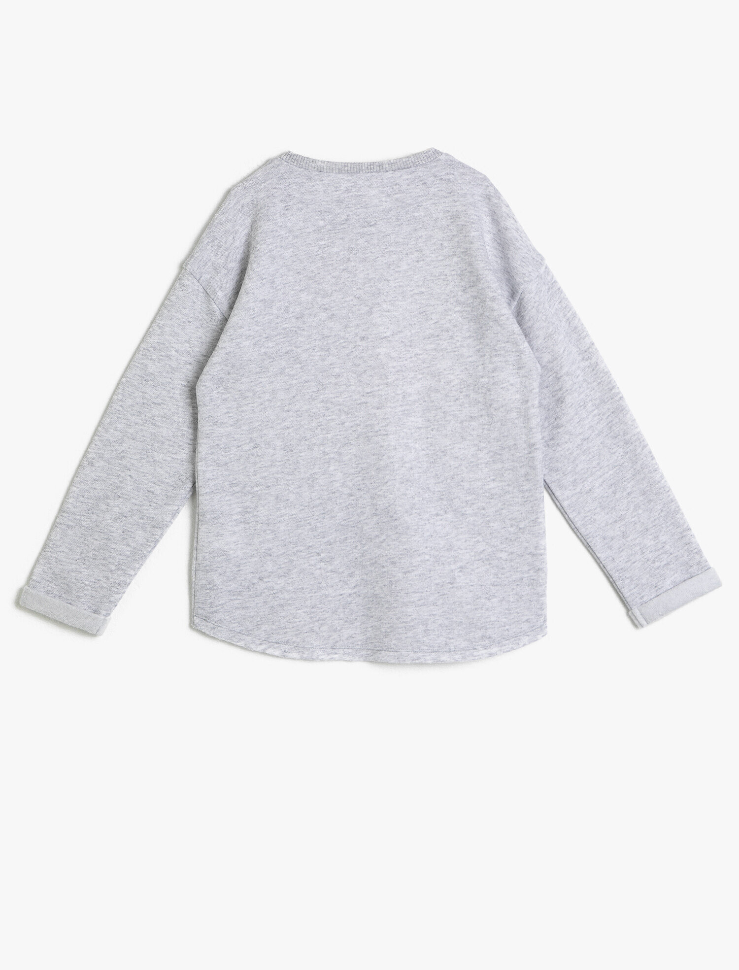  Kız Çocuk İçi Tüylü Yumuşak Sweatshirt Kumaşından Baskılı Sweatshirt