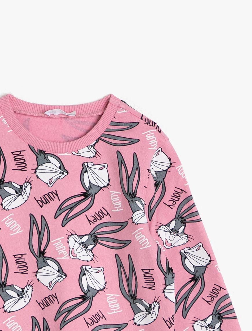  Kız Çocuk Warner Bros Lisanslı Bugs Bunny Baskılı Sweatshirt