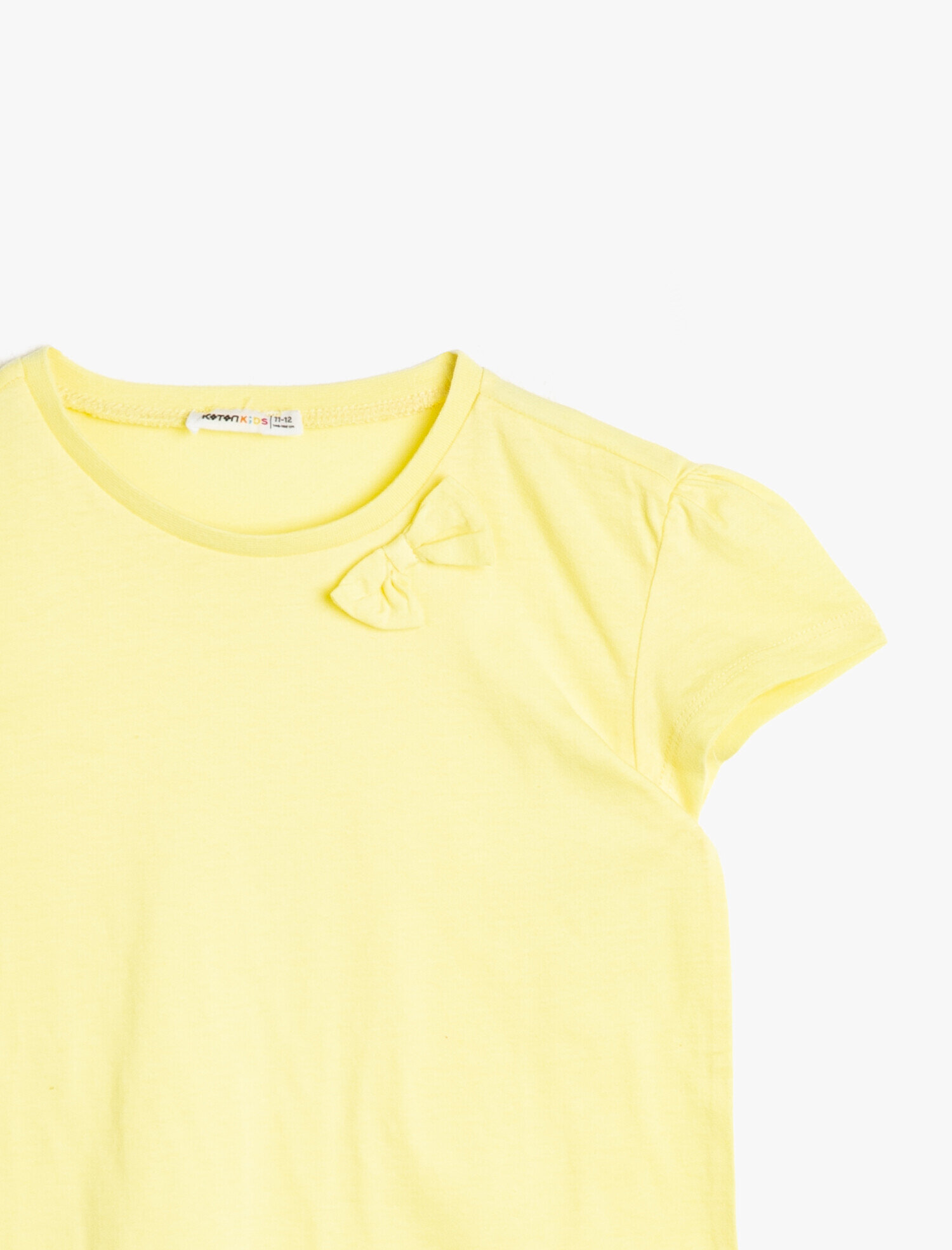  Kız Çocuk Basic Yumuşak Pamuklu Bisiklet Yaka Kısa Kollu Tişört