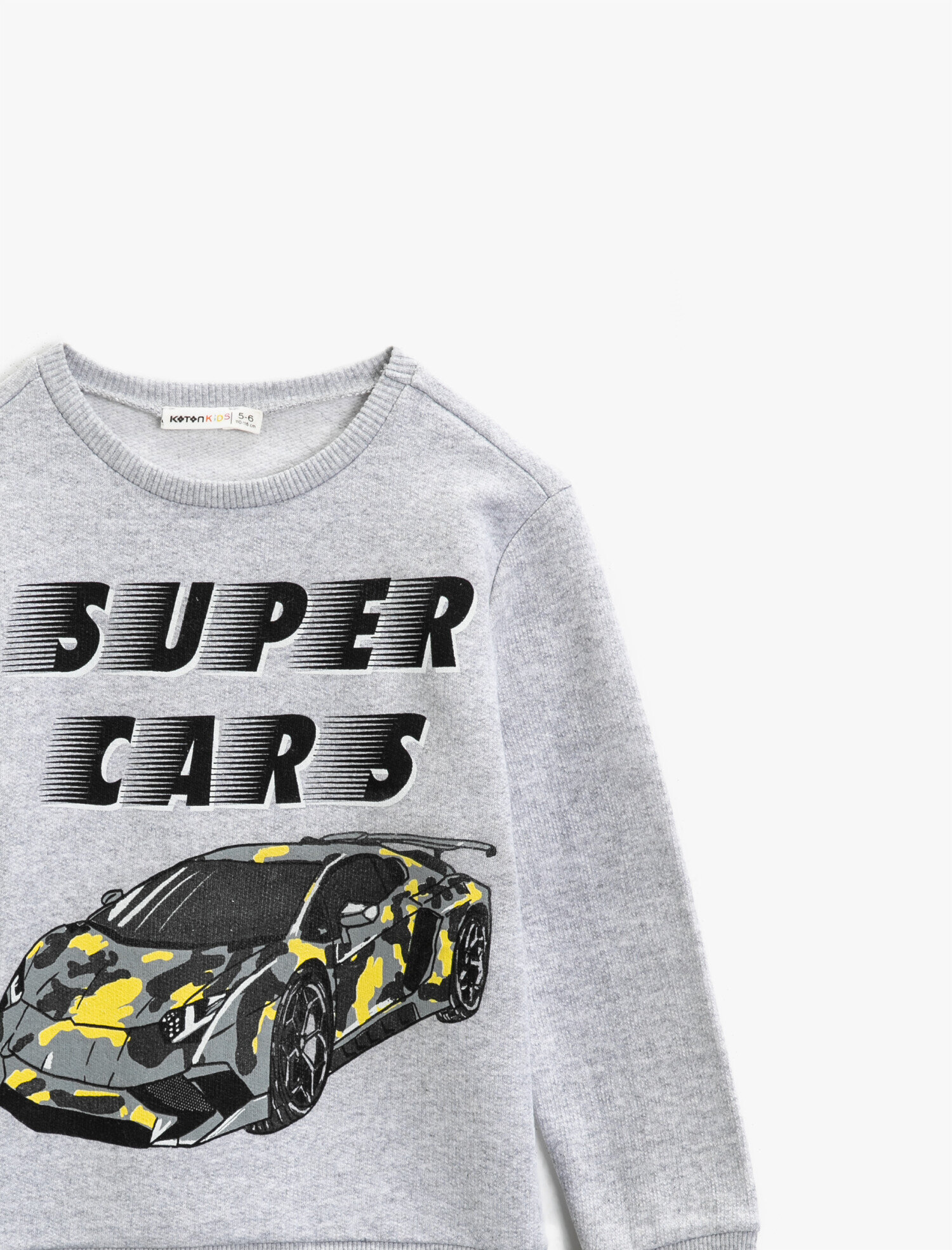  Erkek Çocuk Pamuklu Bisiklet Yaka Uzun Kollu Baskılı Sweatshirt