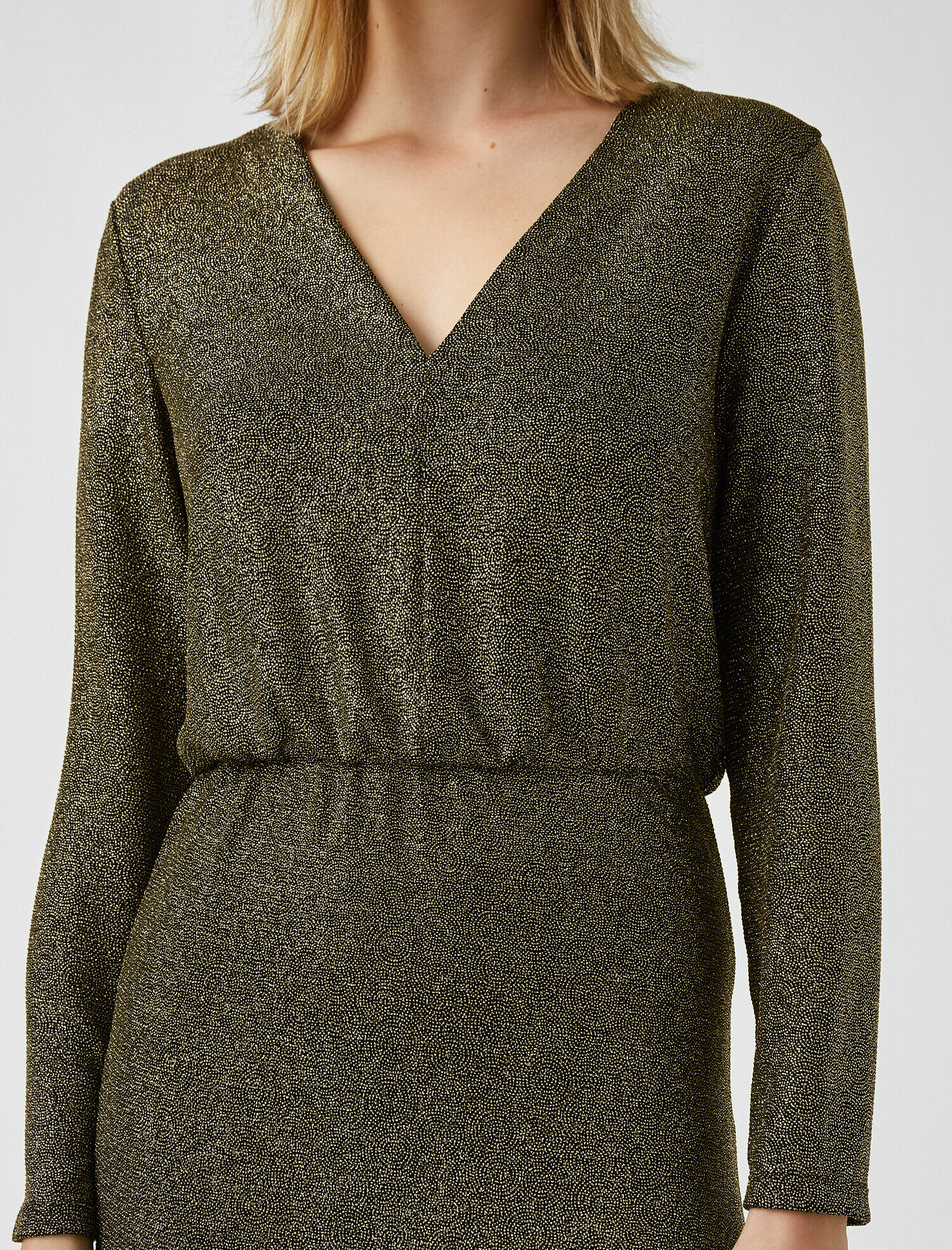 Vatkalı Abiye Elbise Metalik Kısa