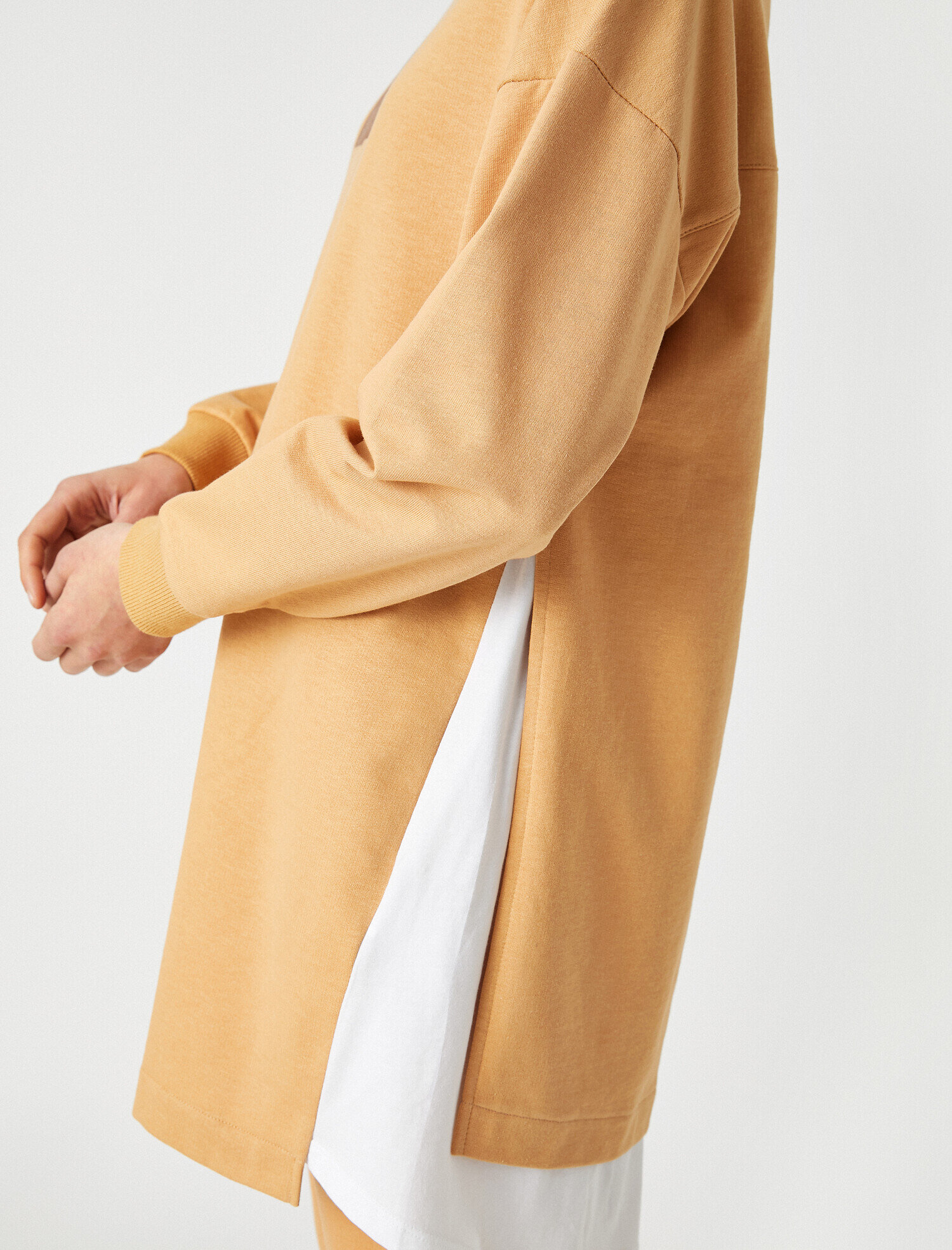   Pamuklu Bisiklet Yaka Yazılı Baskılı Sweatshirt