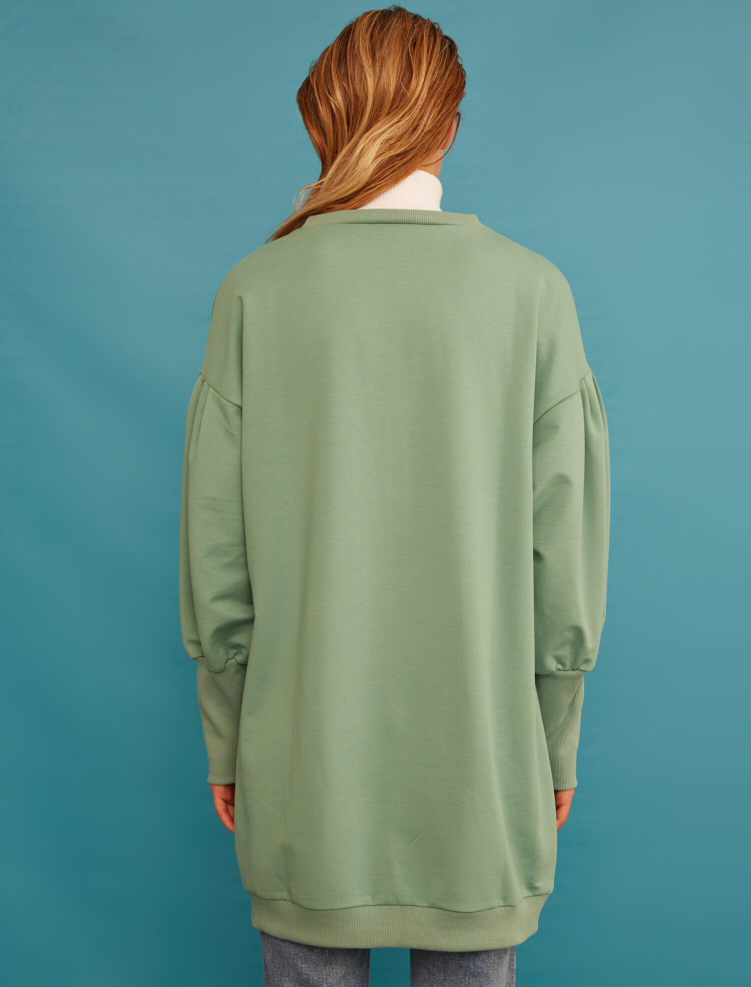   Slogan Baskılı Uzun Sweatshirt