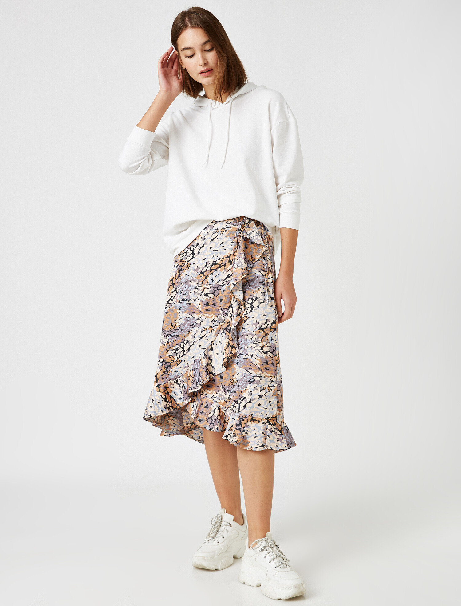   Kapüşonlu Uzun Kollu Sweatshirt