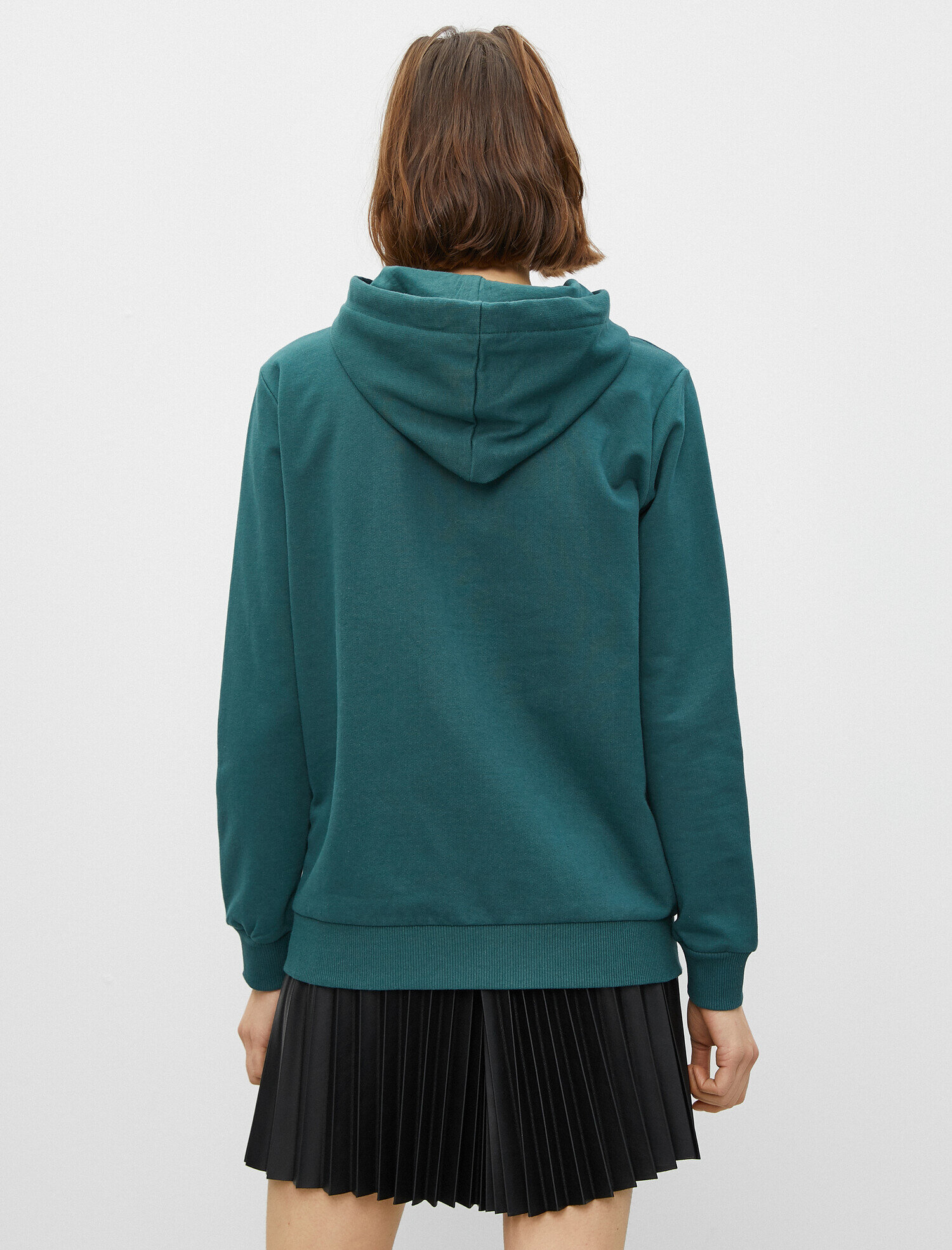   %100 Pamuk Kapüşonlu Yazılı Baskılı Sweatshirt