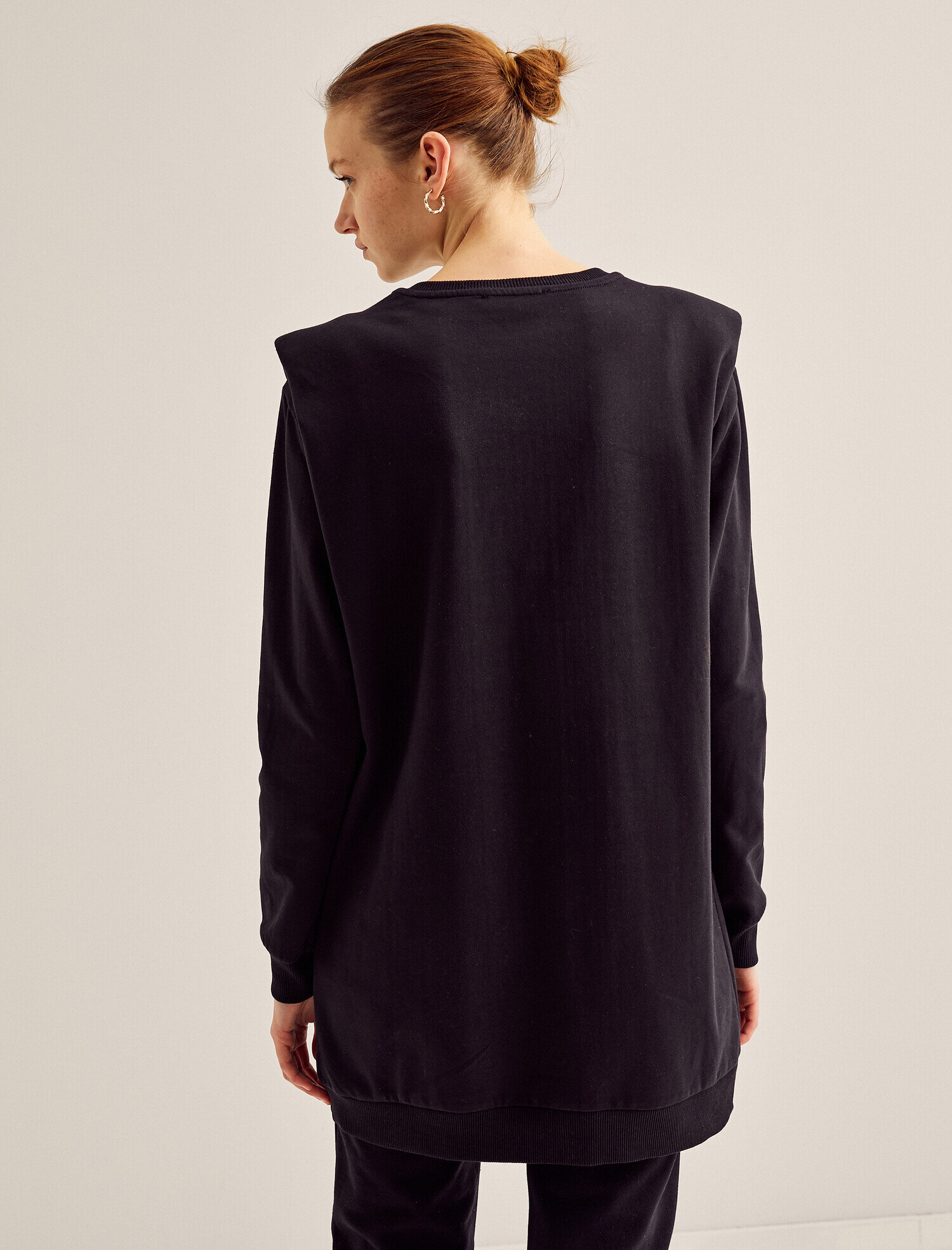   Bisiklet Yaka Yazılı Baskılı Uzun Sweatshirt